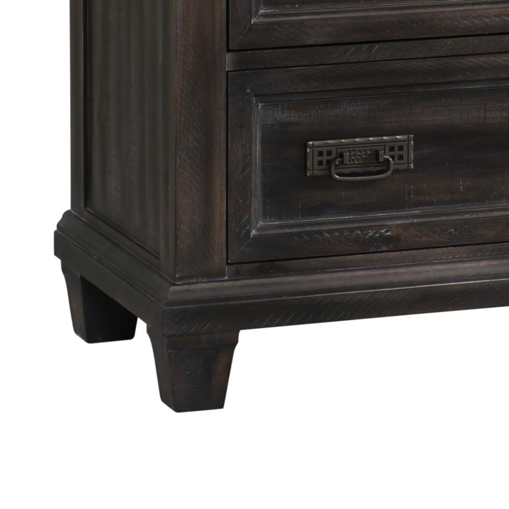 Steele Transitional King Bedroom Set in Smokey Gray Oak with LED Nightstand