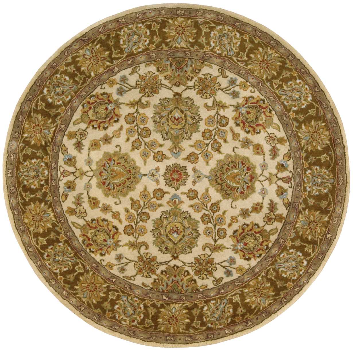 Nourison Jaipur 8 x 8 Wool Ivory/Brown Round Indoor Abstract Area Rug ...