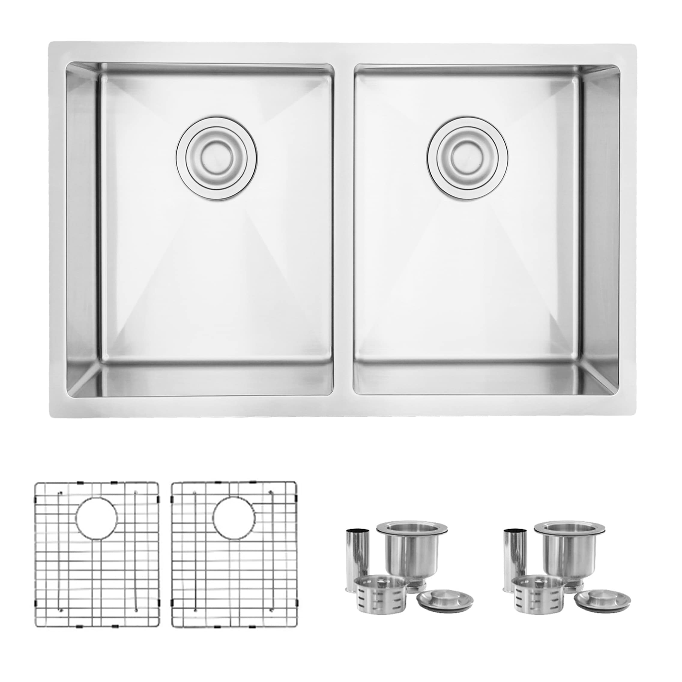 Stylish S-300TG1 Drop-in or undermount 28-in x 18-in Stainless steel Double equal bowl 18 -Gauge Kitchen Sink
