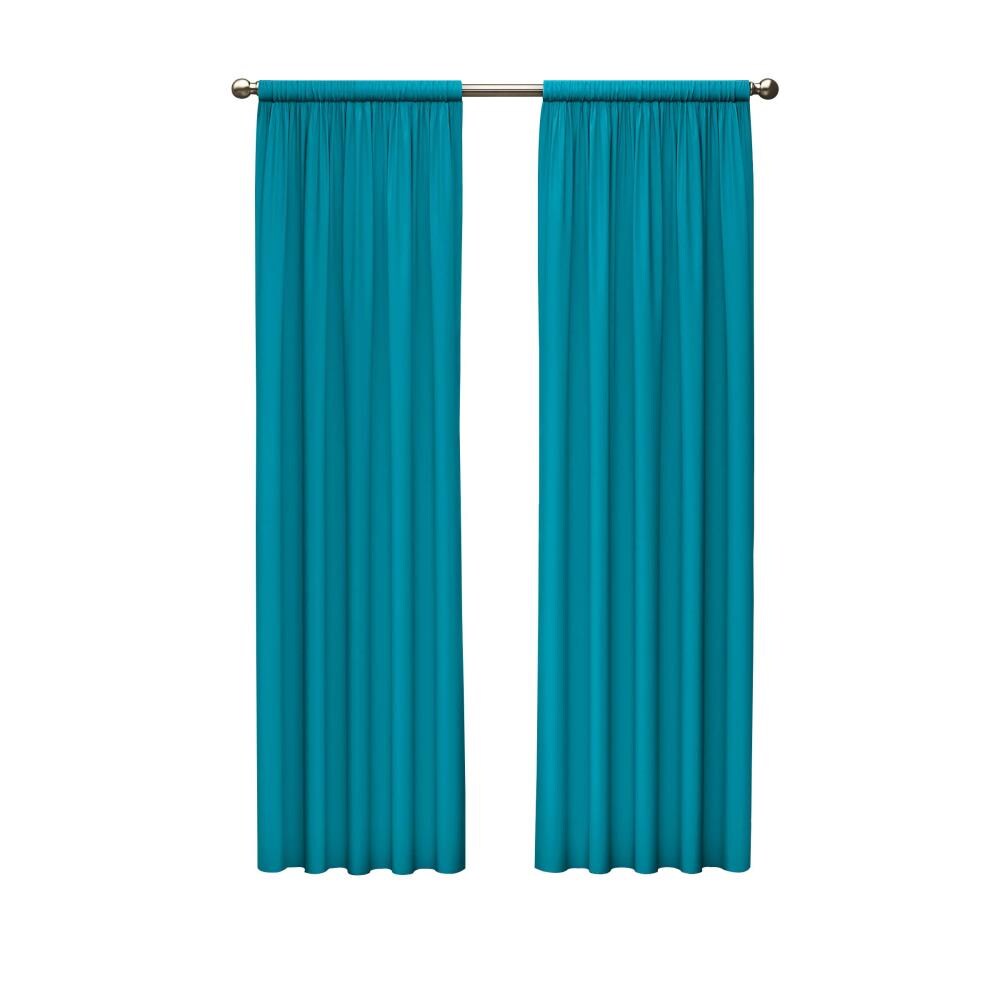 Eclipse 13303042X063RTL 63-Inches Rich Teal Blackout Rod pocket Single curtain panel