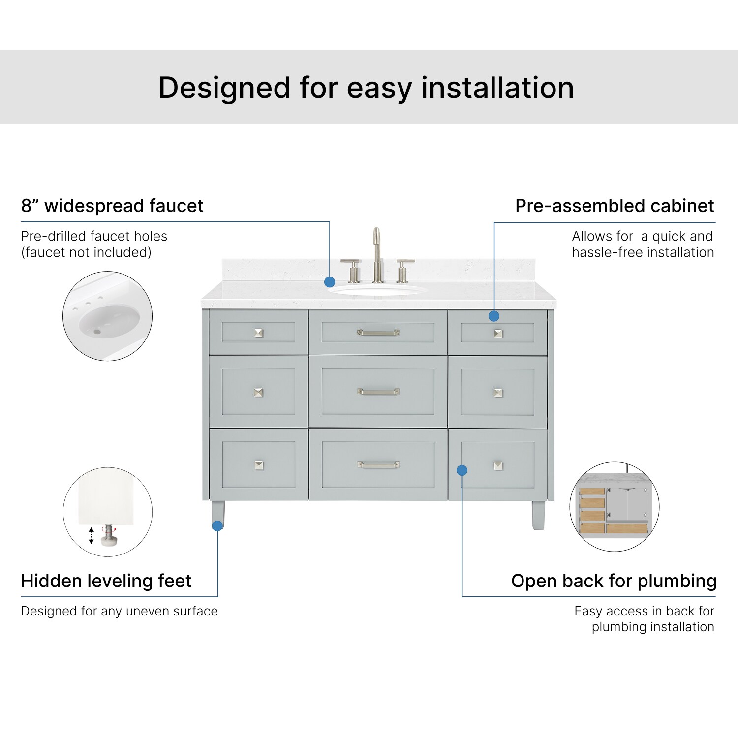 ARIEL B54CQOVOGRY Bath-Vanity-Combo - View #7