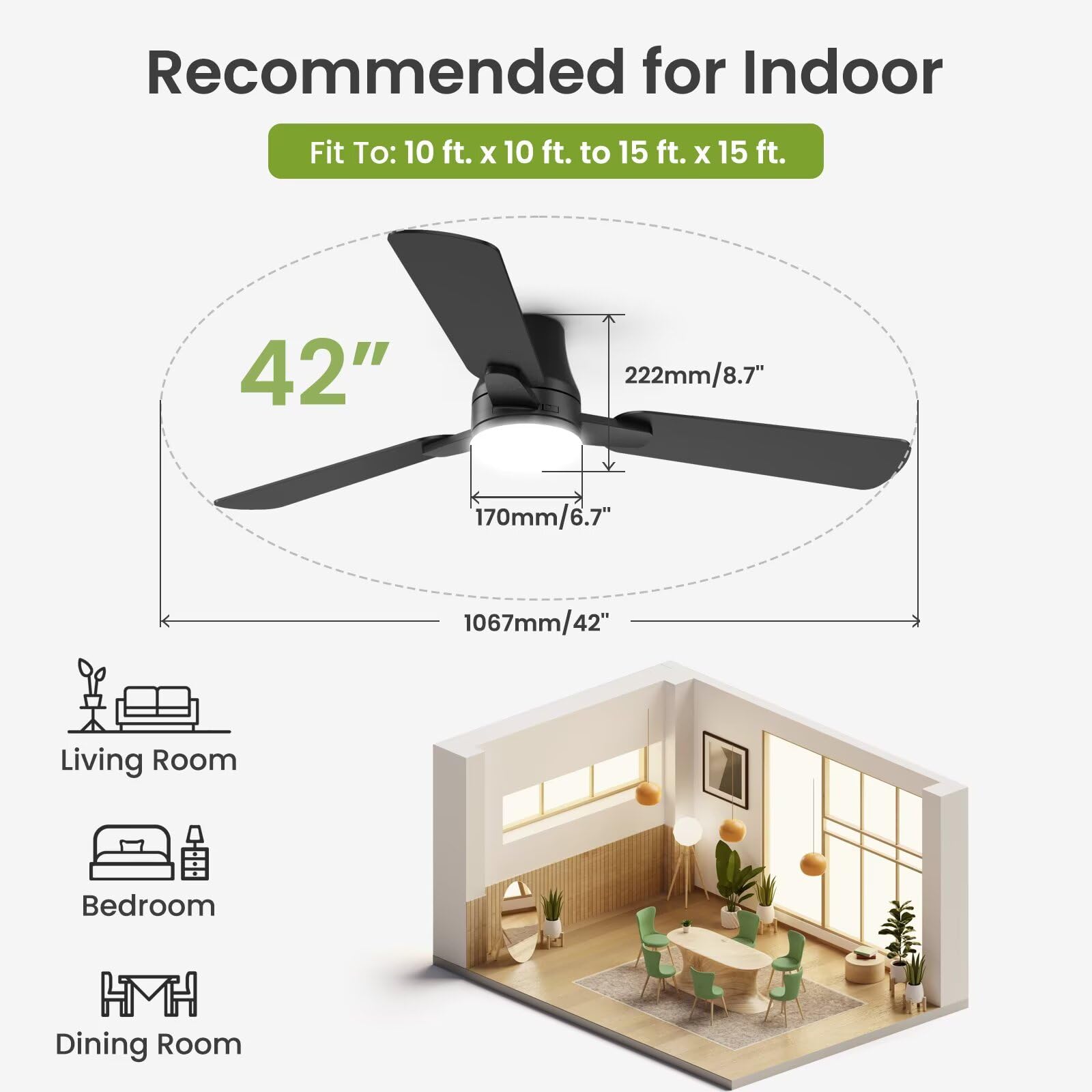 ITOPFOX LIT0713I100 Ceiling-Fans - View #3