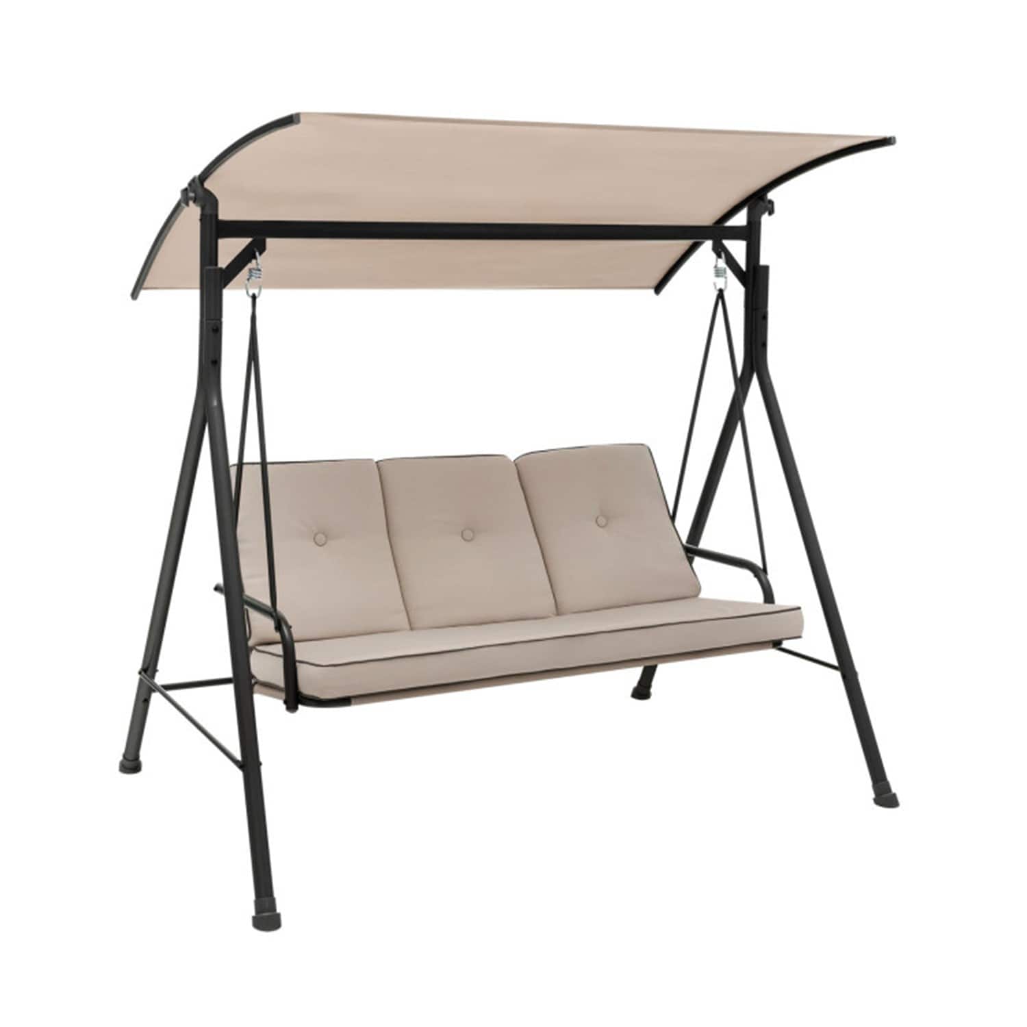 Mondawe MD-AB41074 3 -person Black Steel Outdoor Swing