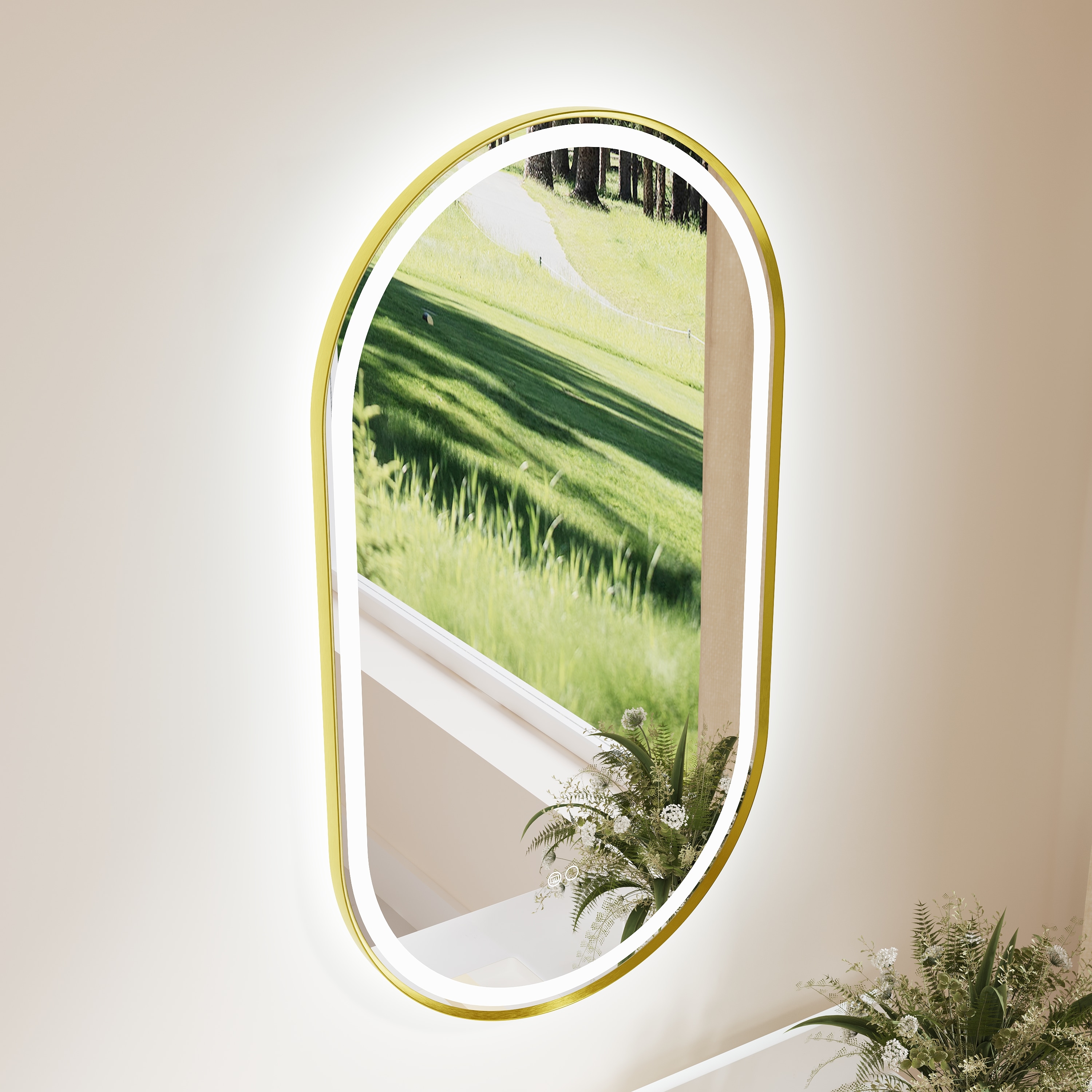 Forclover MRE-P16W2036BG Framed-Bath-Mirrors - View #2
