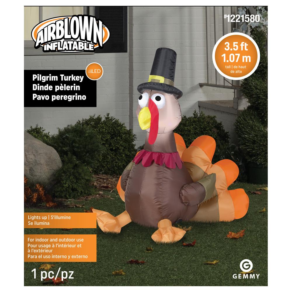 Turkey with Baby Gobblers Thanksgiving Inflatable by good Gemmy