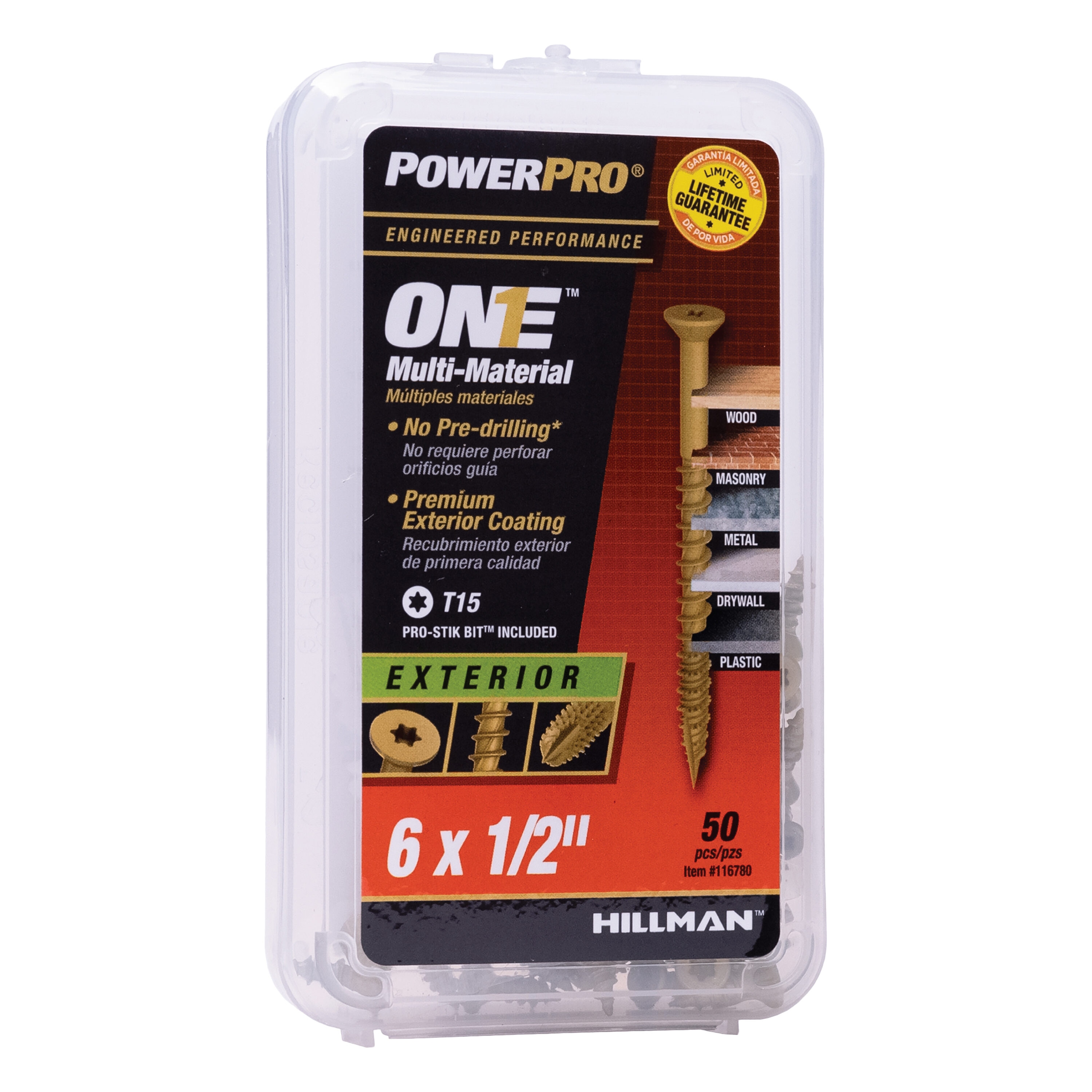 Power Pro #6 x 1/2-in Epoxy One Exterior Wood Screws (50-Per Box