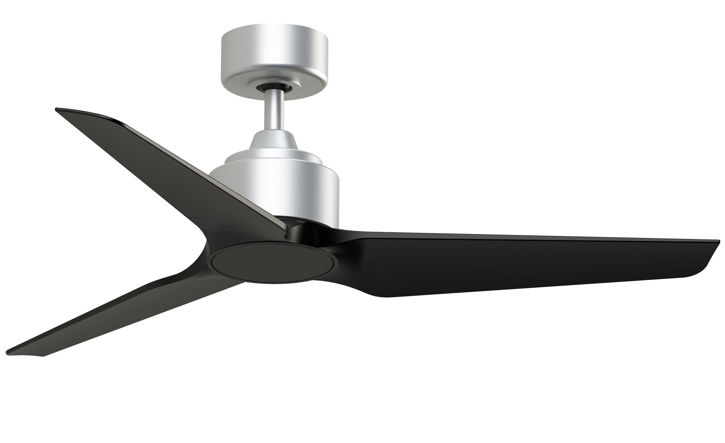 Fanimation TriAire Custom 48-in Silver with Black Blades Indoor/Outdoor Smart Propeller Ceiling Fan Light Kit Compatible and Remote (3-Blade) FPD8514SLW-48BLW Sansujyuku sansujyuku.com