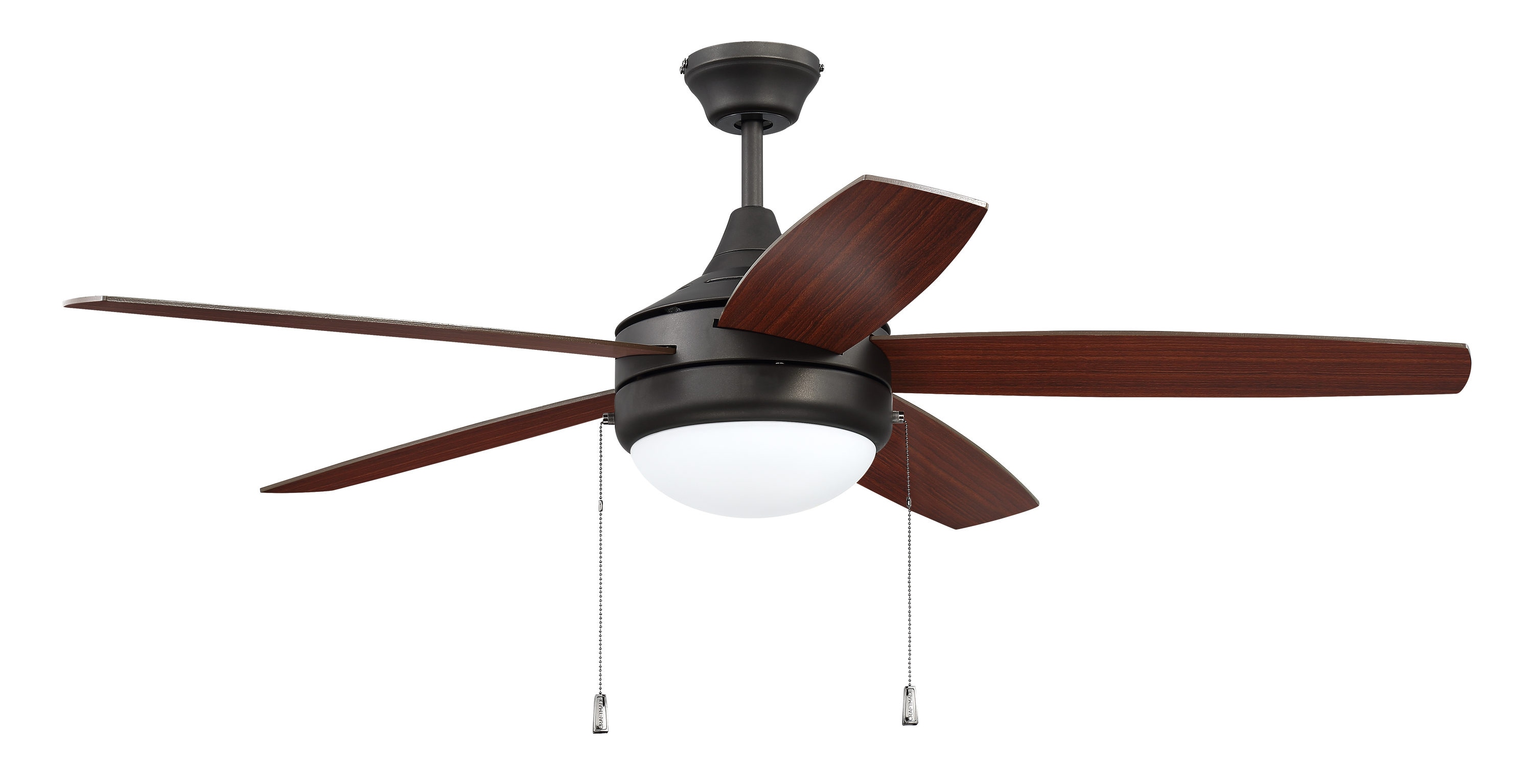 Craftmade PHA52ESP5 Phaze 52-in Espresso LED Indoor Downrod or Flush Mount Ceiling Fan with Light (5-Blade)