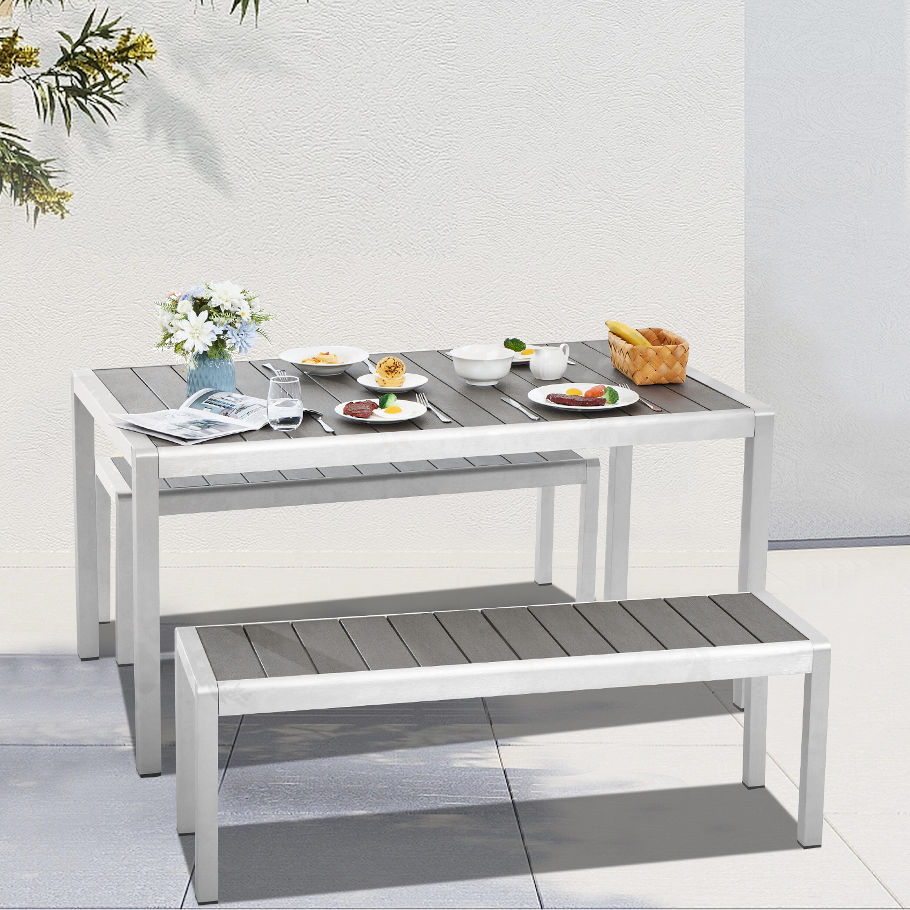 JEAREY YMLZCZ3JT-GRAY Patio-Dining-Sets - View #2