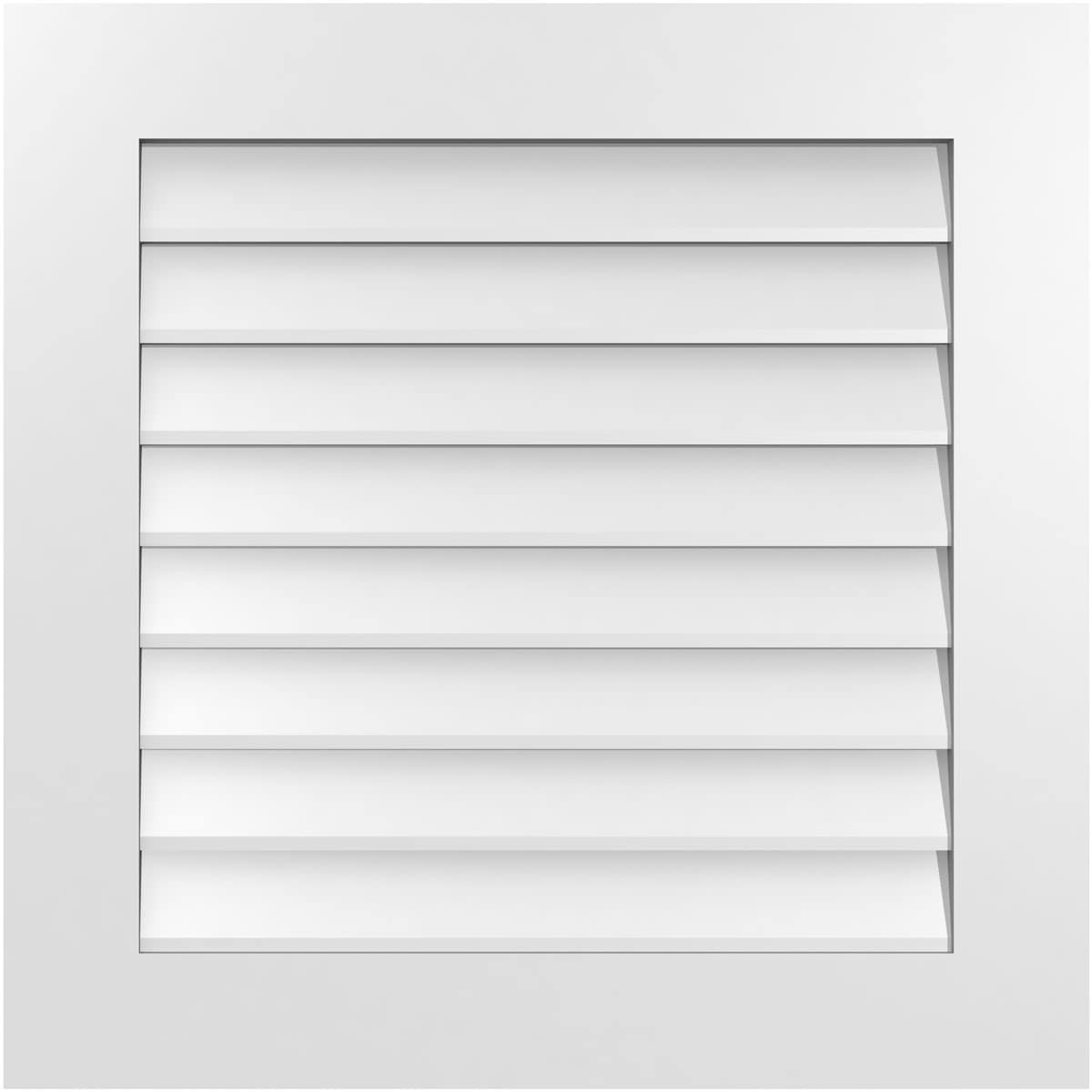 Ekena Millwork GVPVE28X2801SN 28-Inches x 28-Inches Off-white Rectangle PVC Gable Louver Vent