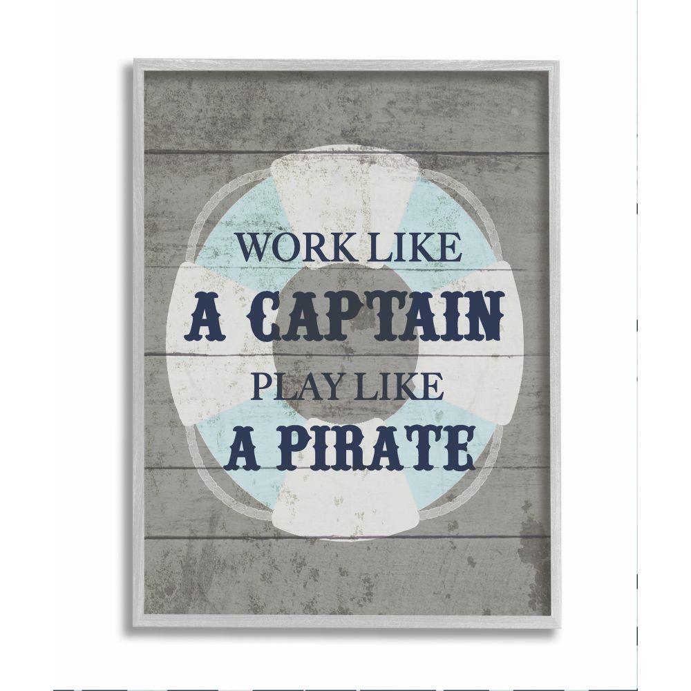 Work like a Captain Play like a Pirate Beach Rustic Look Metal Sign 7"x13"  H14 