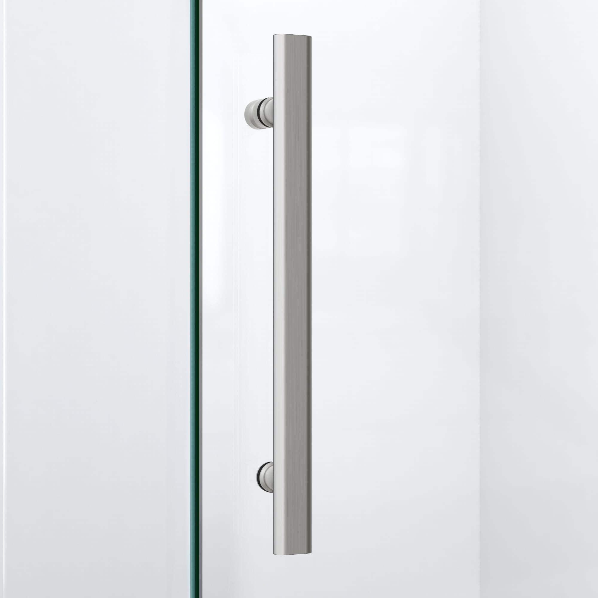 Quatra Plus Frameless Clear Glass Hinged Shower Enclosure with Black Hardware