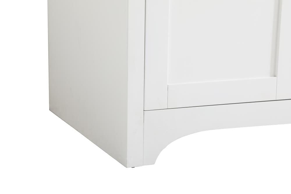 White 60" Double Quartz Top Freestanding Bathroom Vanity
