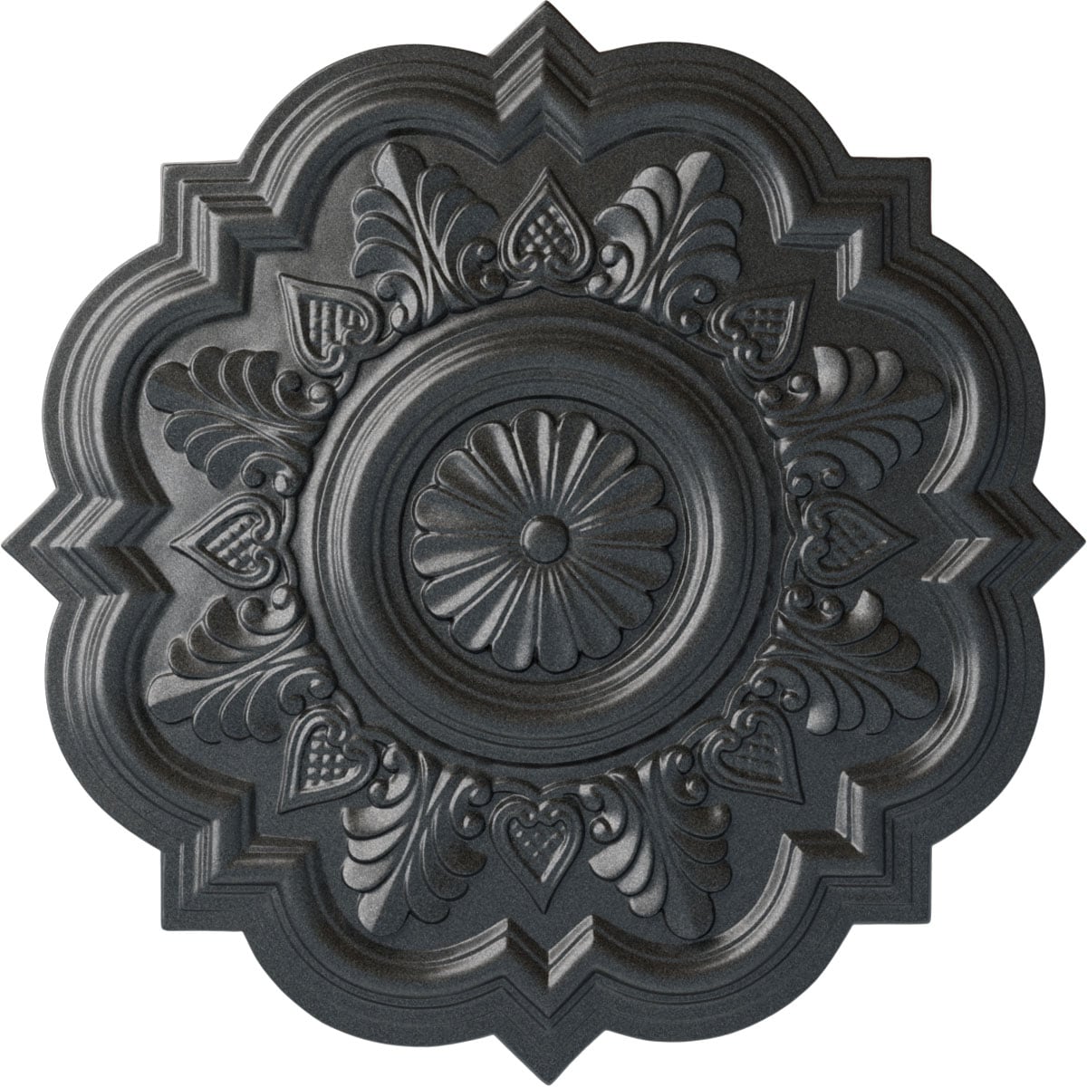 Ekena Millwork CM20DRPES Deria 20.25-in W x 20.25-in L Painted Pewter Polyurethane Whole Ceiling Medallion
