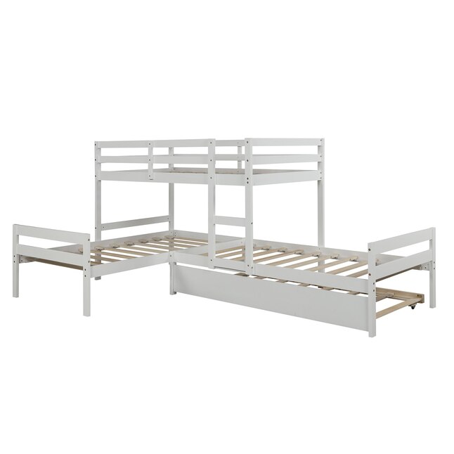 Casainc L Shaped Bunk Bed With Trundle, Logik Twin L Shaped Bunk Beds With Trundle