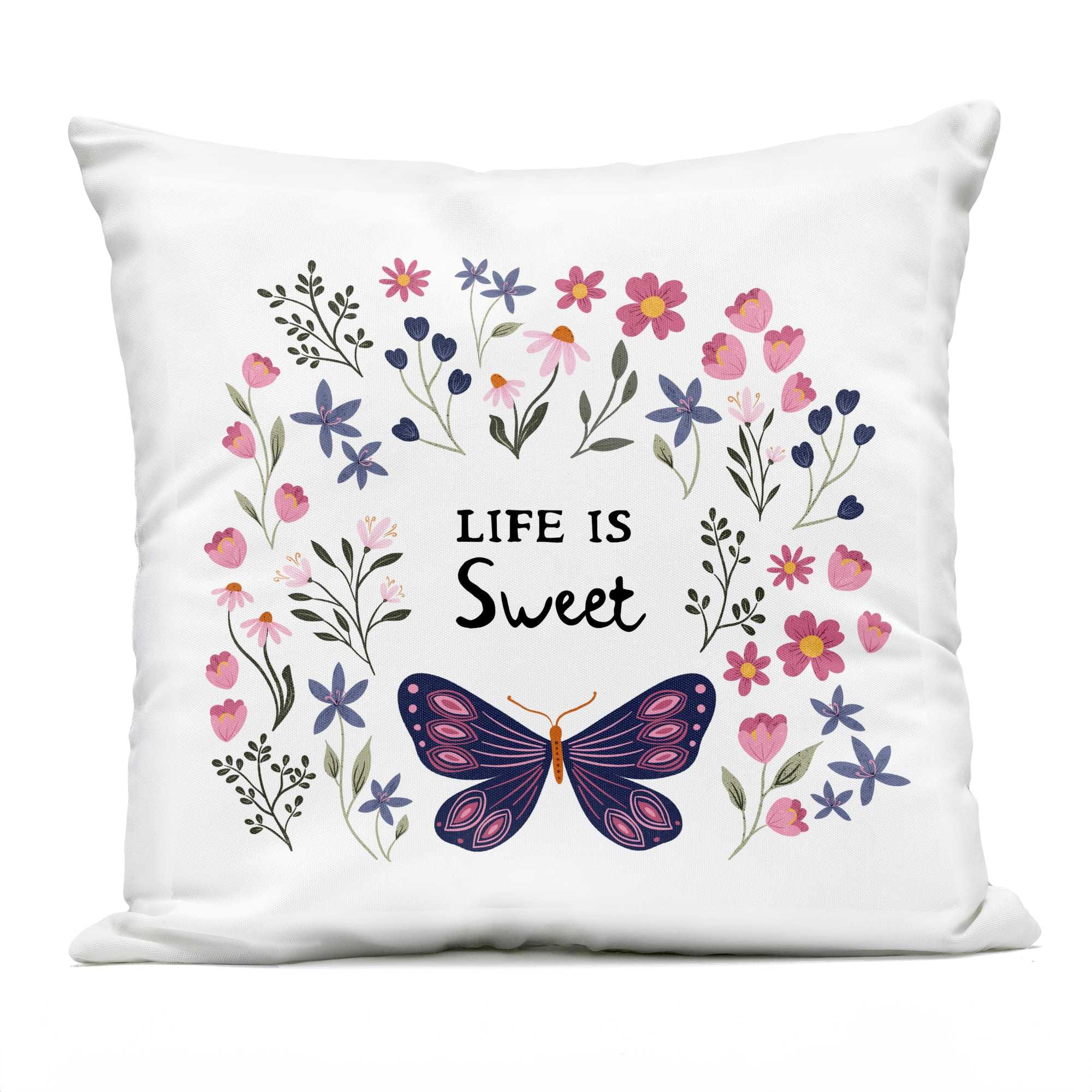 Stupell Industries Life Is Sweet Floral Butterfly Outdoor Printed ...
