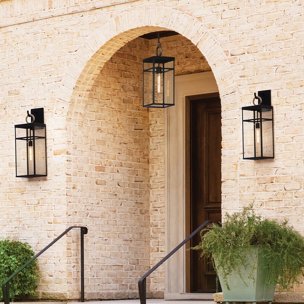 Hinkley 2802BK-LL Porter Black Transitional Clear glass Rectangle Medium Indoor/Outdoor Hanging Pendant light