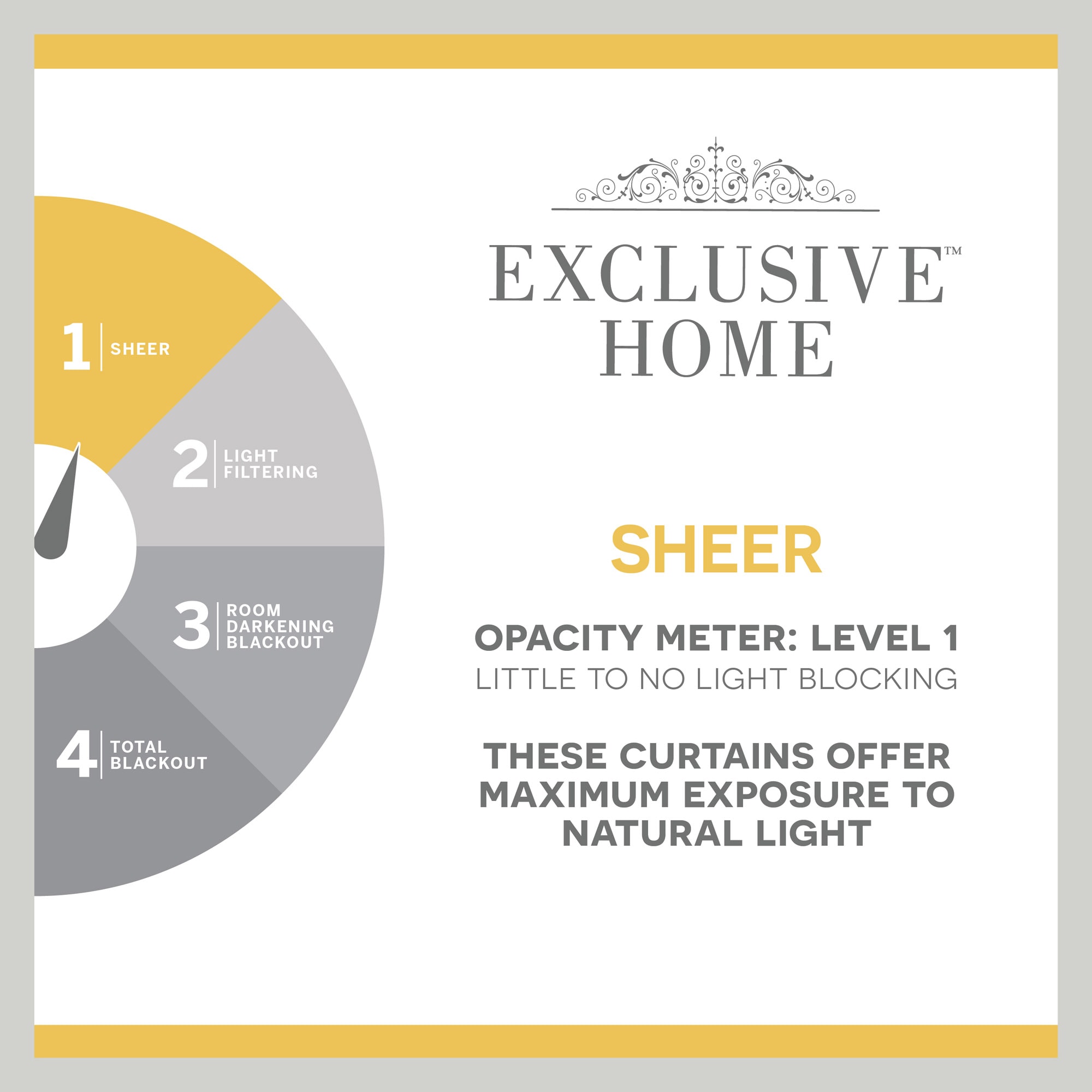 Natural Sheer Ring Top Curtain Panels with Rope Accents, 54"x108", Set of 2