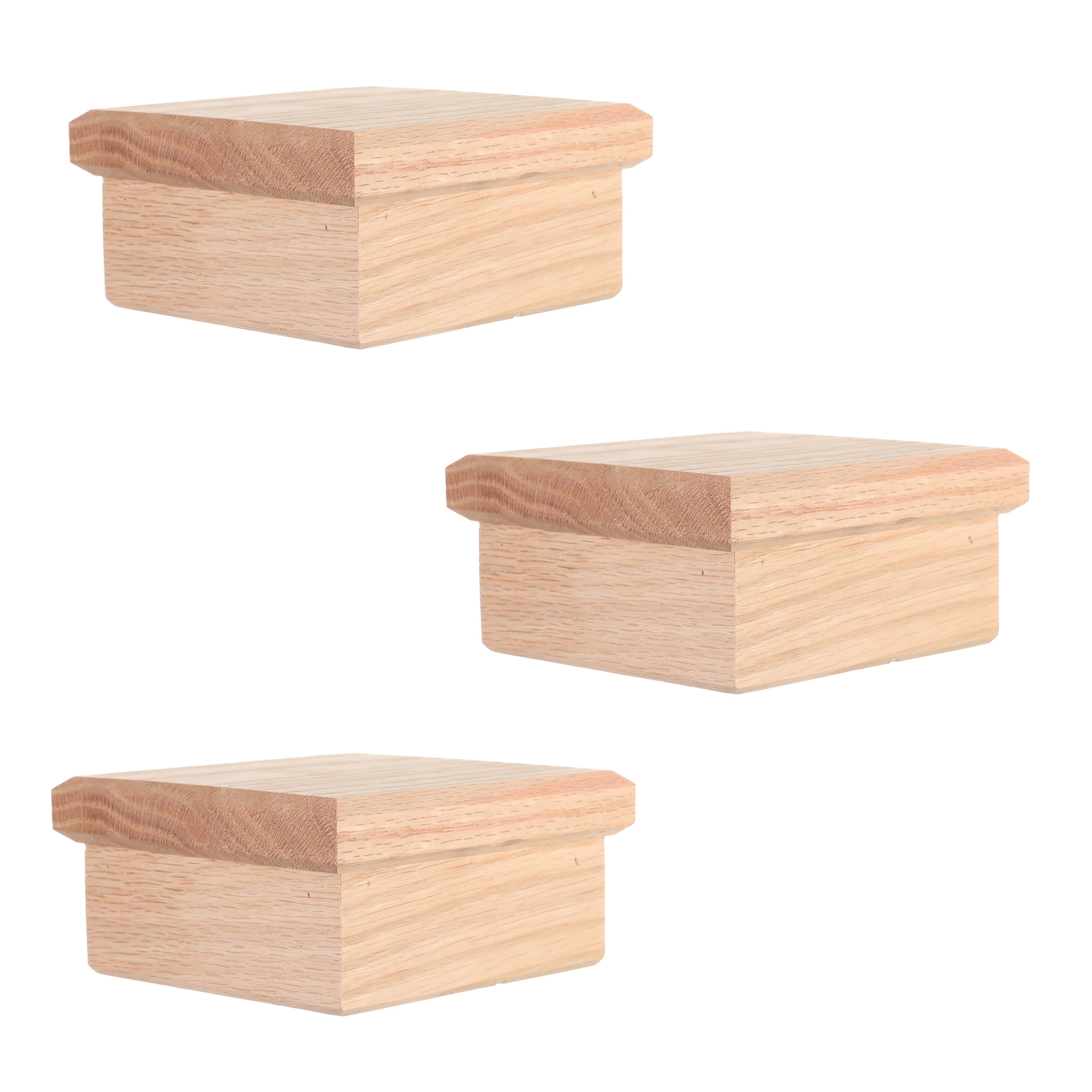 RELIABILT WGE300OAK 3-in x 3-in Unfinished Red oak Classic Stair Newel Post Cap 3 -Pack