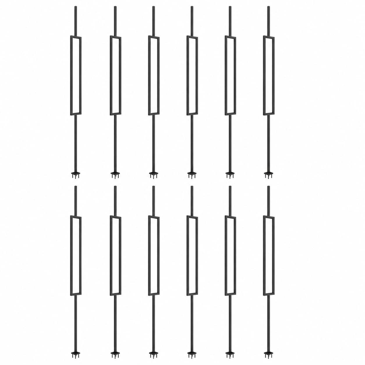 Aoibox  44 in Height Indoor Stair Spindles 10 Pack with Mixed Rectangular and Straight Profiles 0 5 in Square