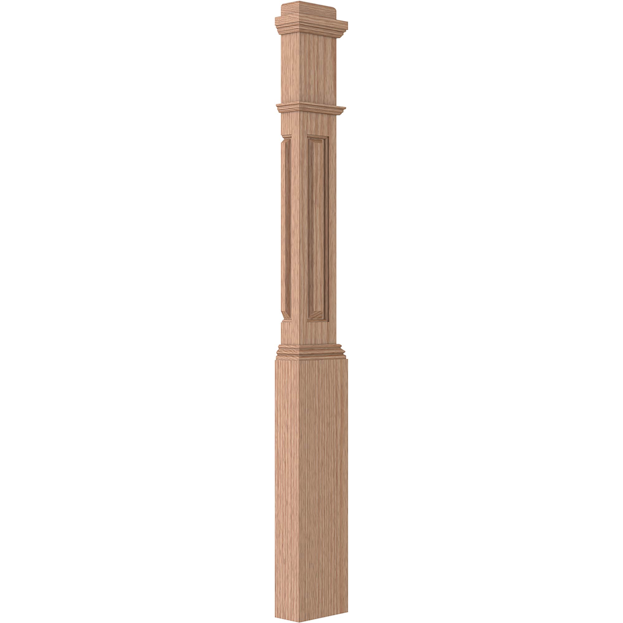 L.J. Smith Stair Systems LJRA-4091 1-2-O 6.25-in x 55-in Unfinished Red oak Stair Newel Post