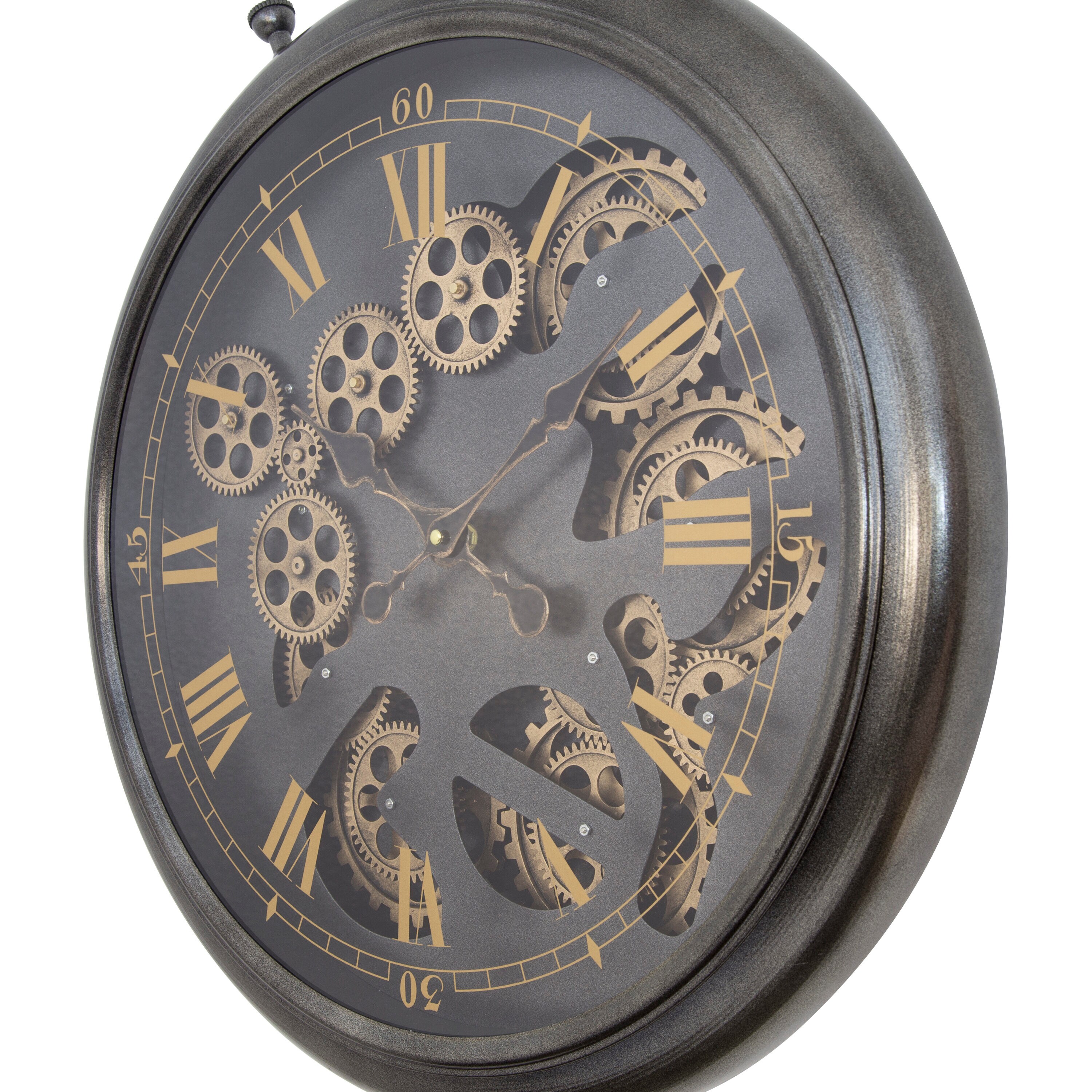 Yosemite Home Decor Simple Pocket Watch Gear Clock - Black/Gold