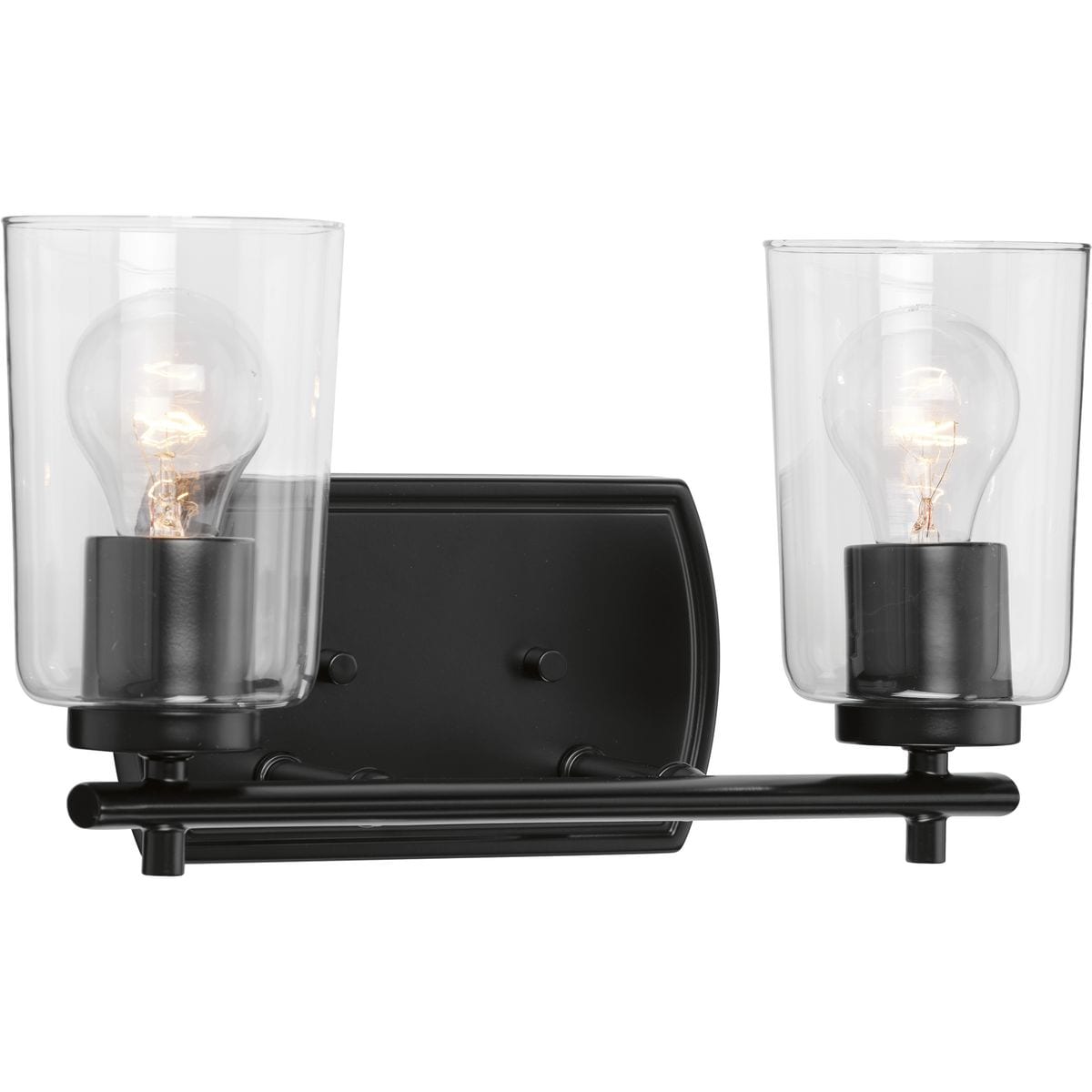 Progress Lighting P300155-031 Adley 13.87-in 2 -Light Matte Black Transitional Vanity light
