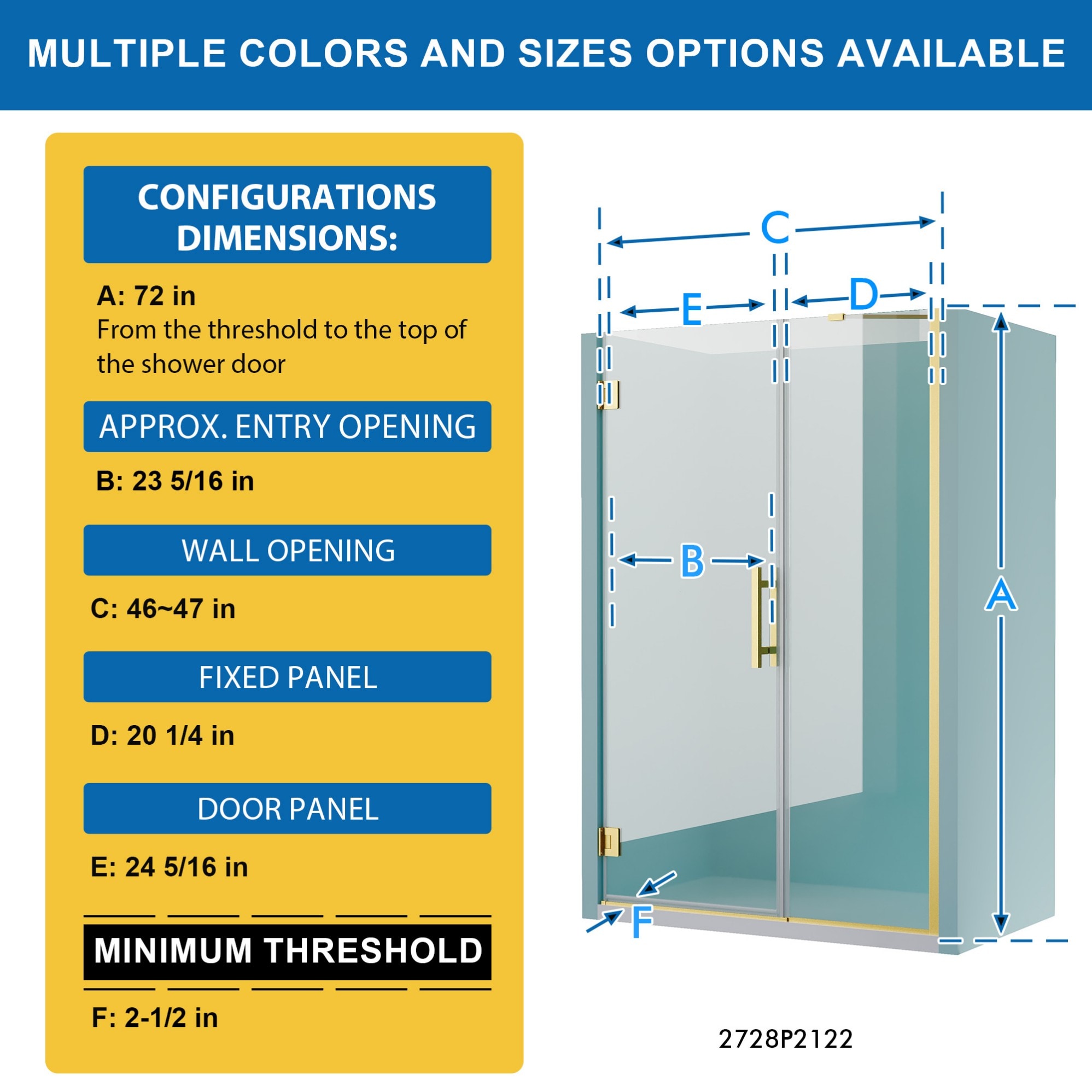 WELLFOR FLEX-28-21BG Shower-Doors - View #2