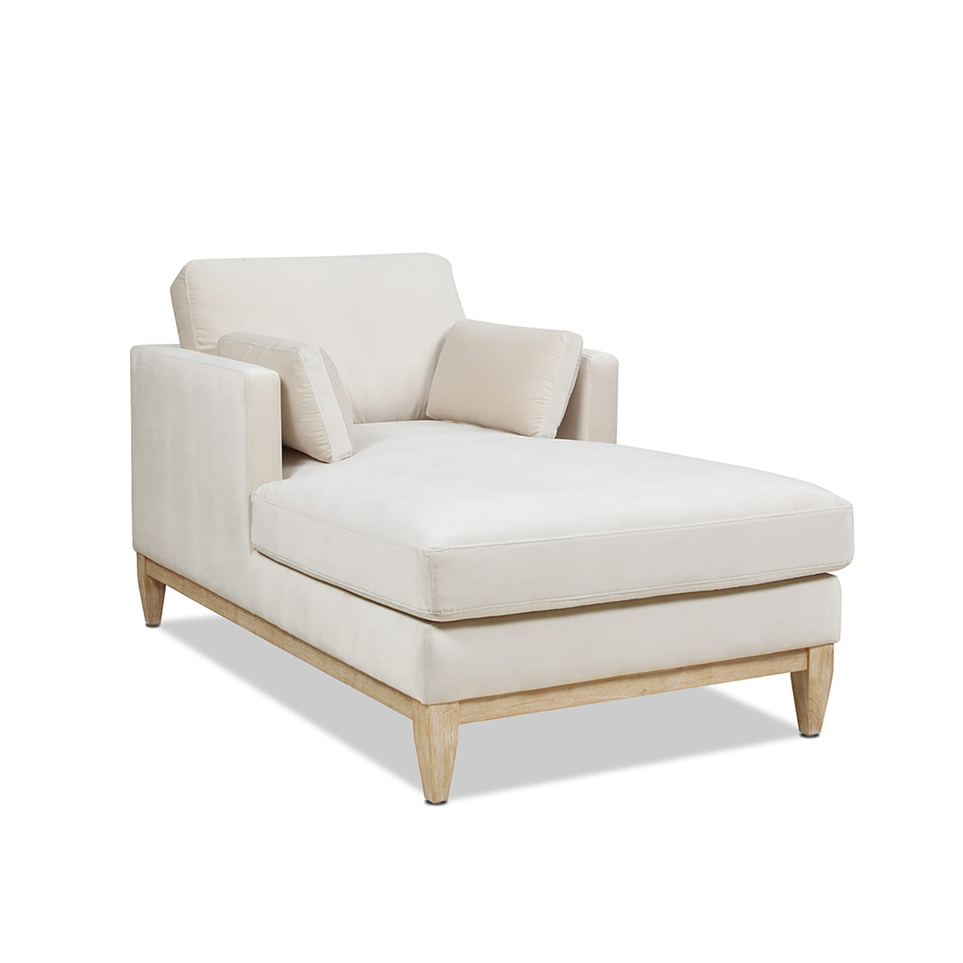 Jennifer Taylor Home 62230-V041 Knox Farmhouse French Beige Performance Velvet Velvet Chaise Lounge