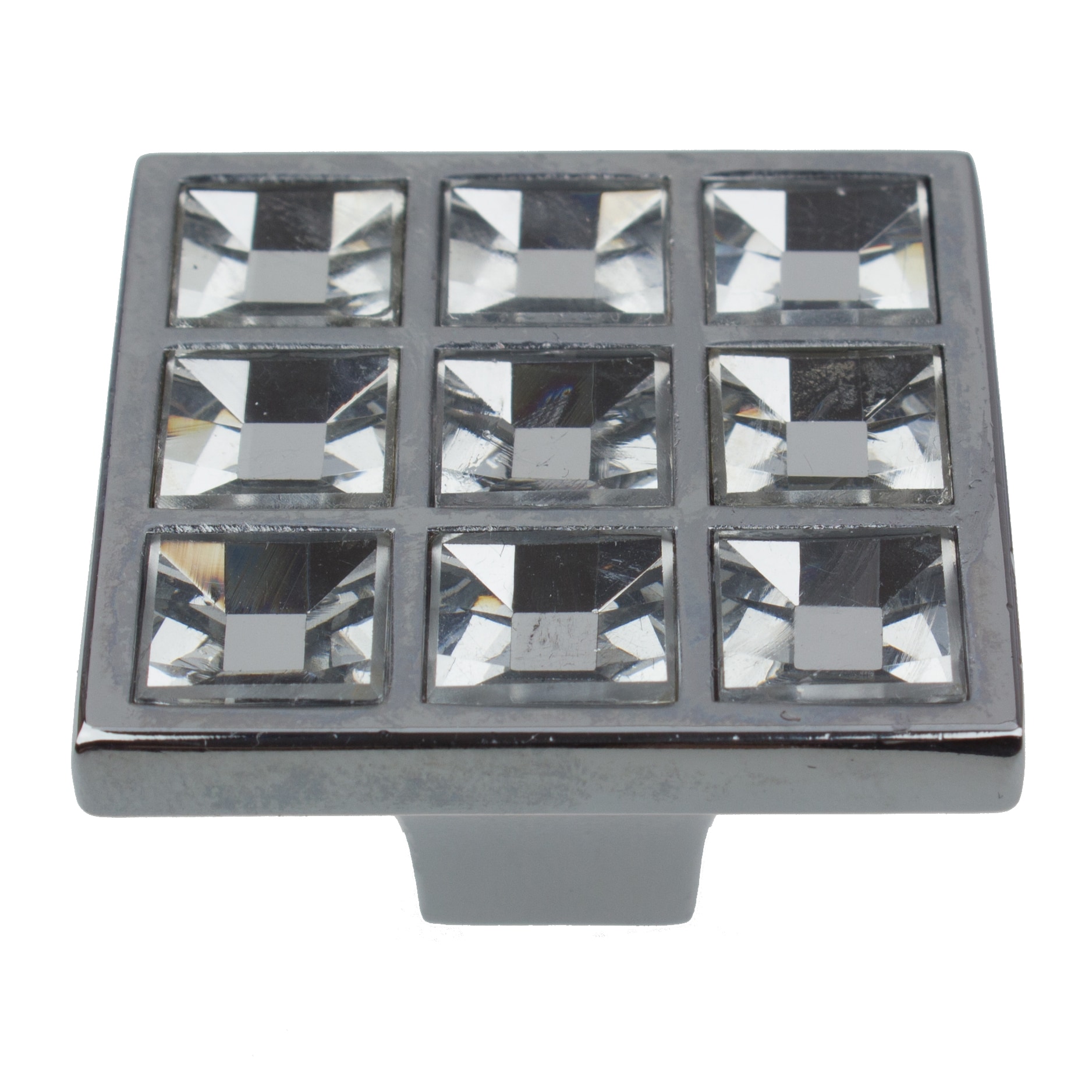 GlideRite Hardware 9050-CR-5 1-1/2 in. Classic Square Crystal Cabinet Knob - 5 Pack
