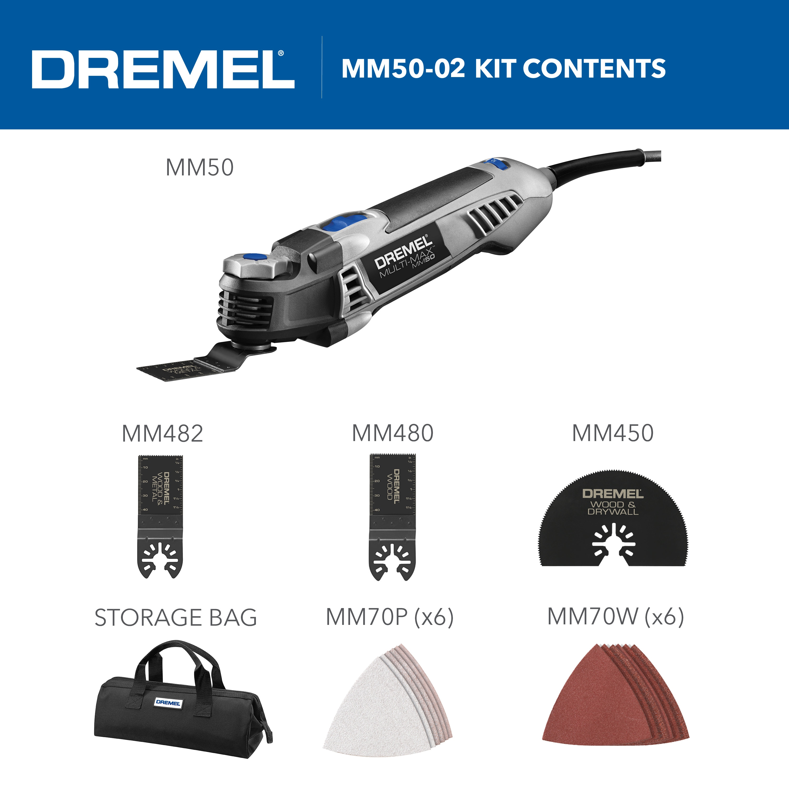 Dremel MultiMax MM50 Corded 5Amp Variable 18Piece Oscillating Multi