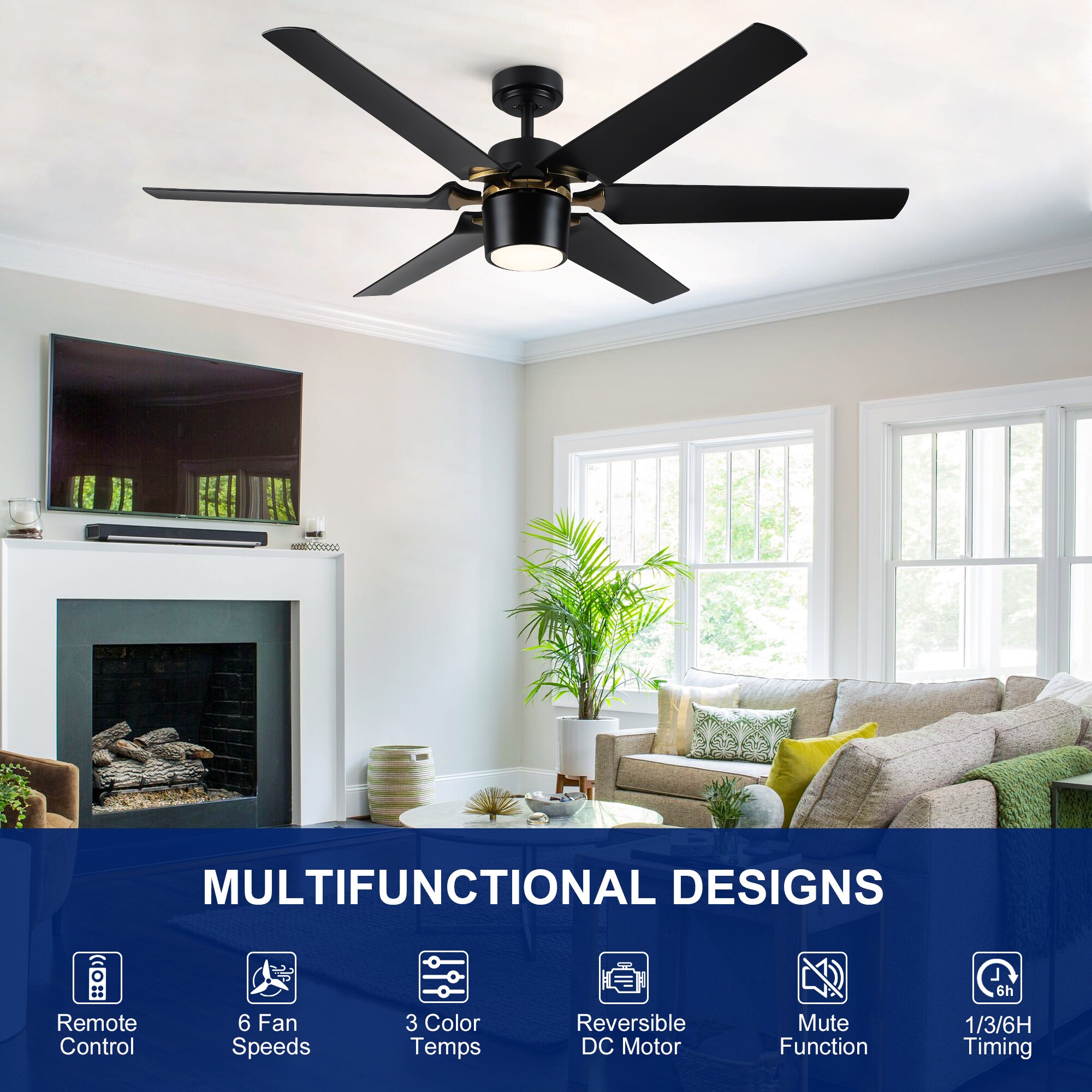 YUHAO LSDC1127BK602 Ceiling-Fans - View #3