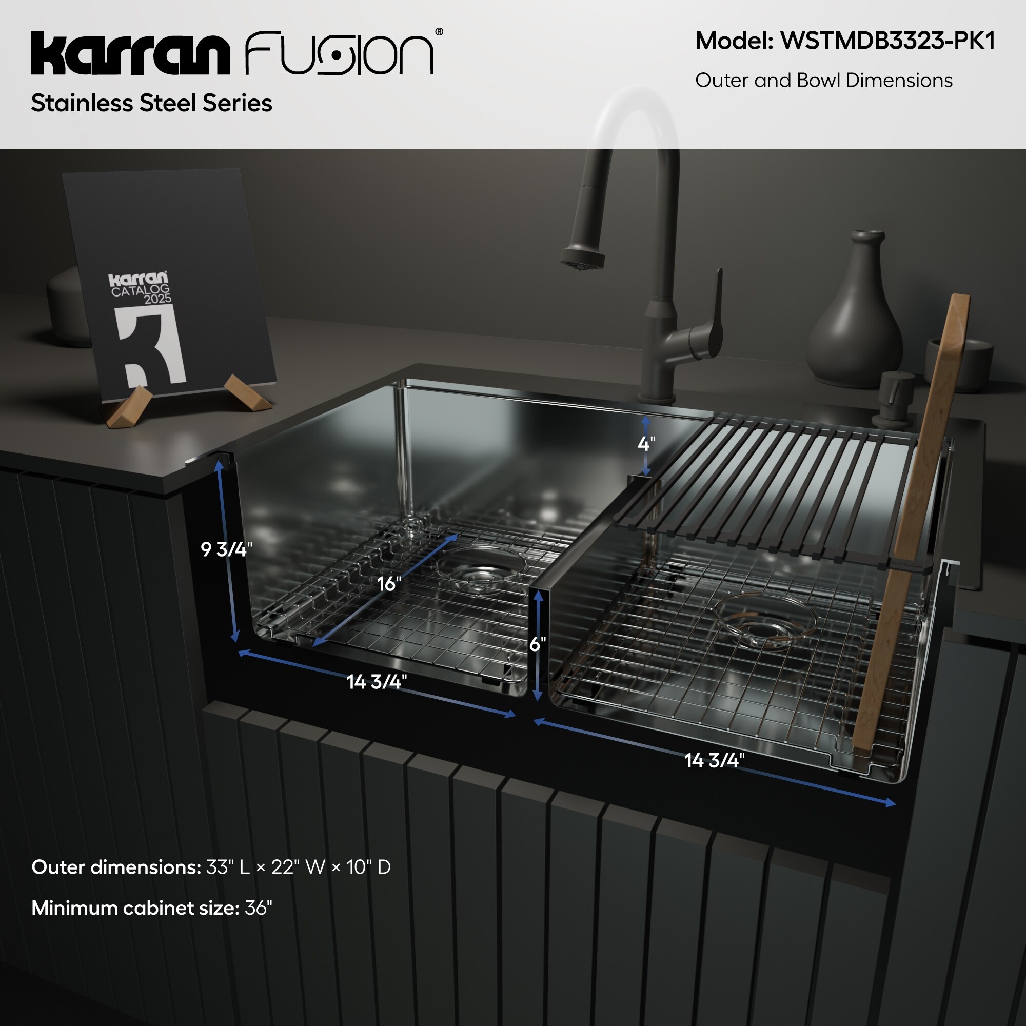 Karran WSTMDB3323-PK1 Kitchen-Sinks - View #6
