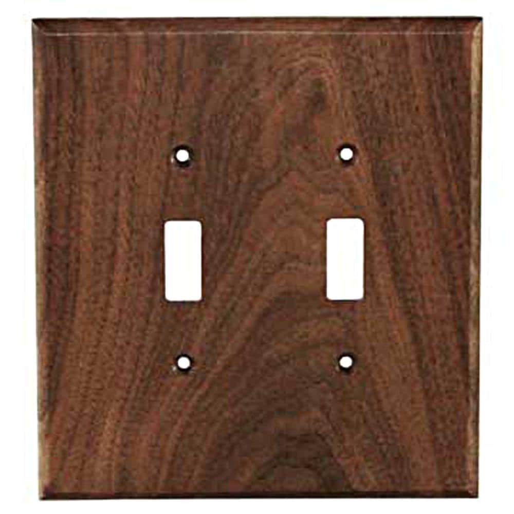 Sierra Lifestyles 682157 2 -Gang Specialty Size Black Walnut Wood Indoor Toggle Wall Plate