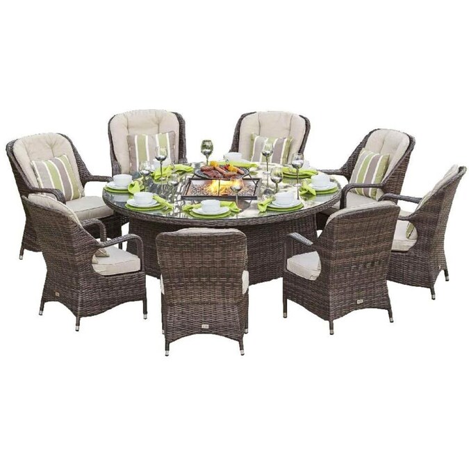 Included In The Patio Dining Sets, Round Outdoor Dining Table For 8