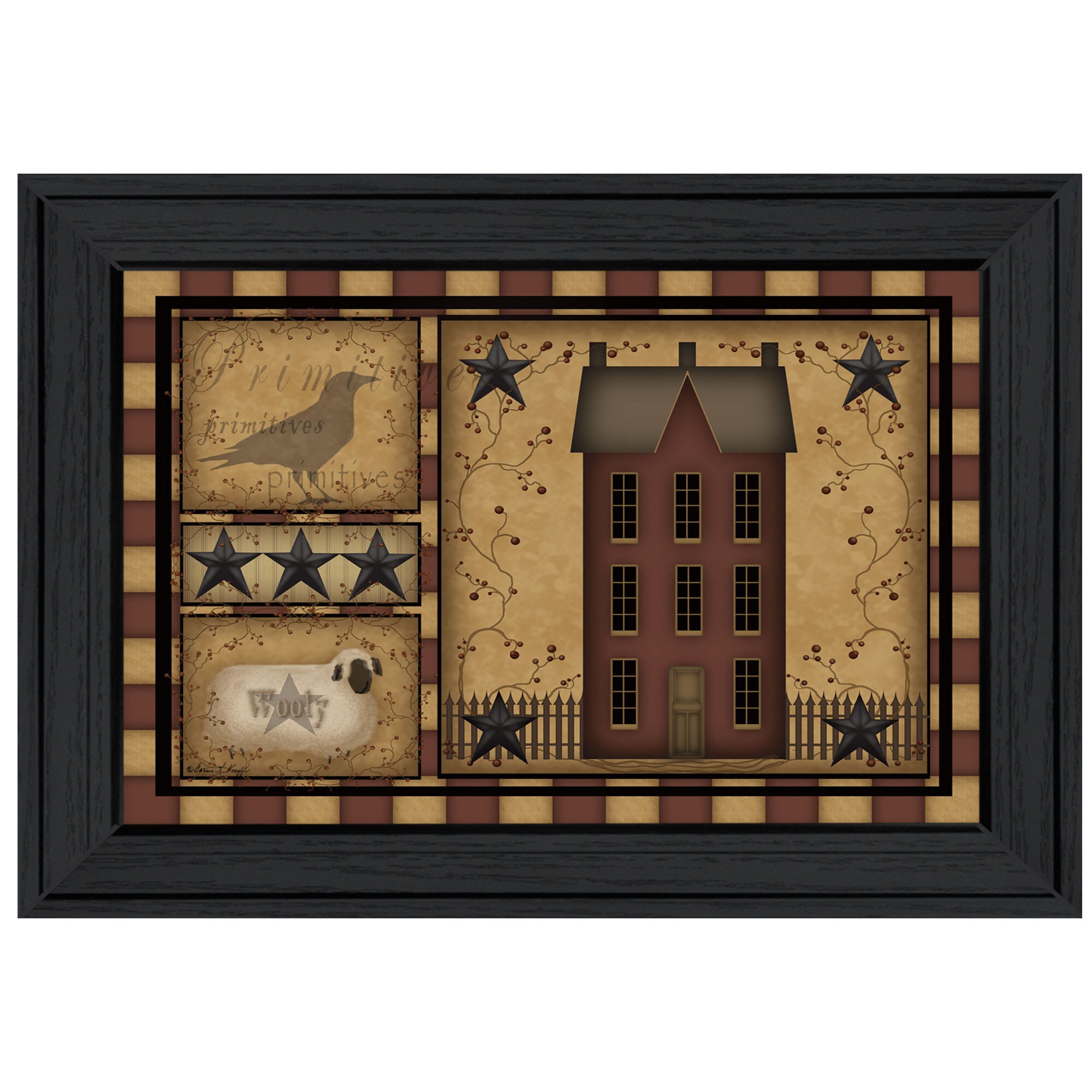 Trendy Decor 4U CAR101D-405 Black Wood Framed 11-in H x 15-in W Country Paper Print