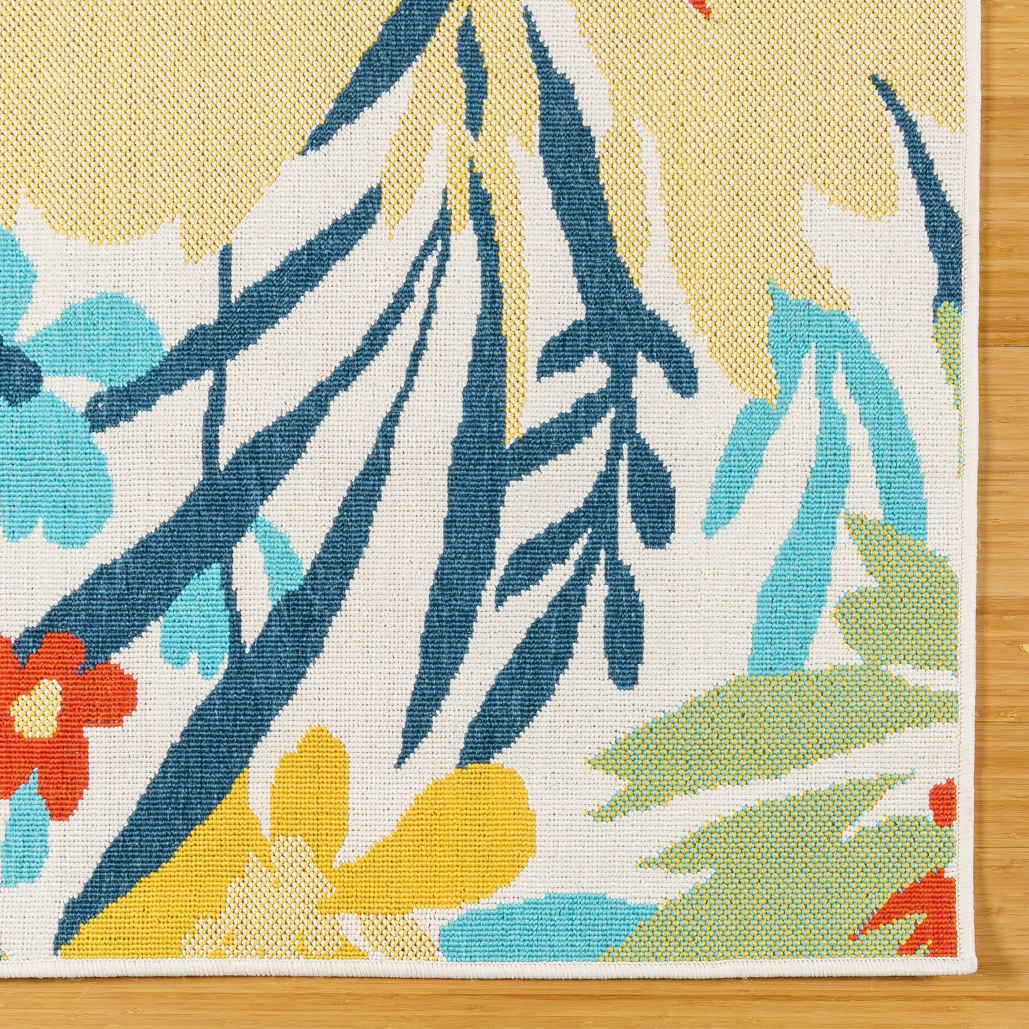 Bright Multicolor Floral Synthetic 8' x 10' Area Rug