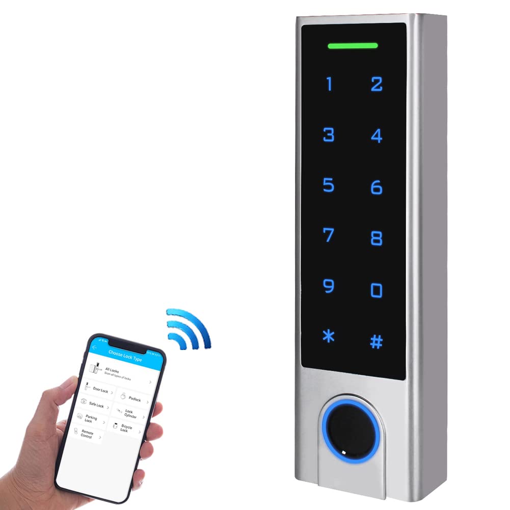UUDULY  Keyless Entry Smart Lock Fingerprint and Keypad Access Front Door Handle Silver durable home and garden accessory designed for everyday