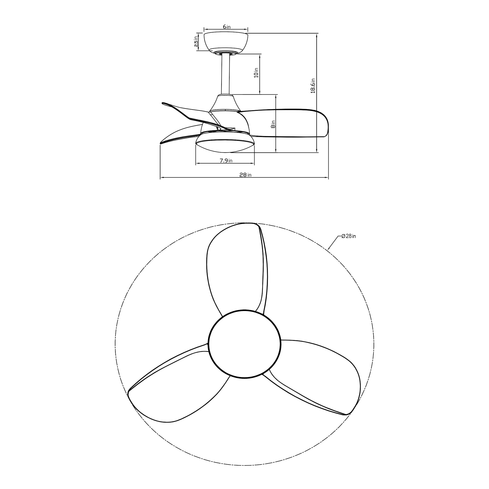 Parrot Uncle F6335WH110V Ceiling-Fans - View #15