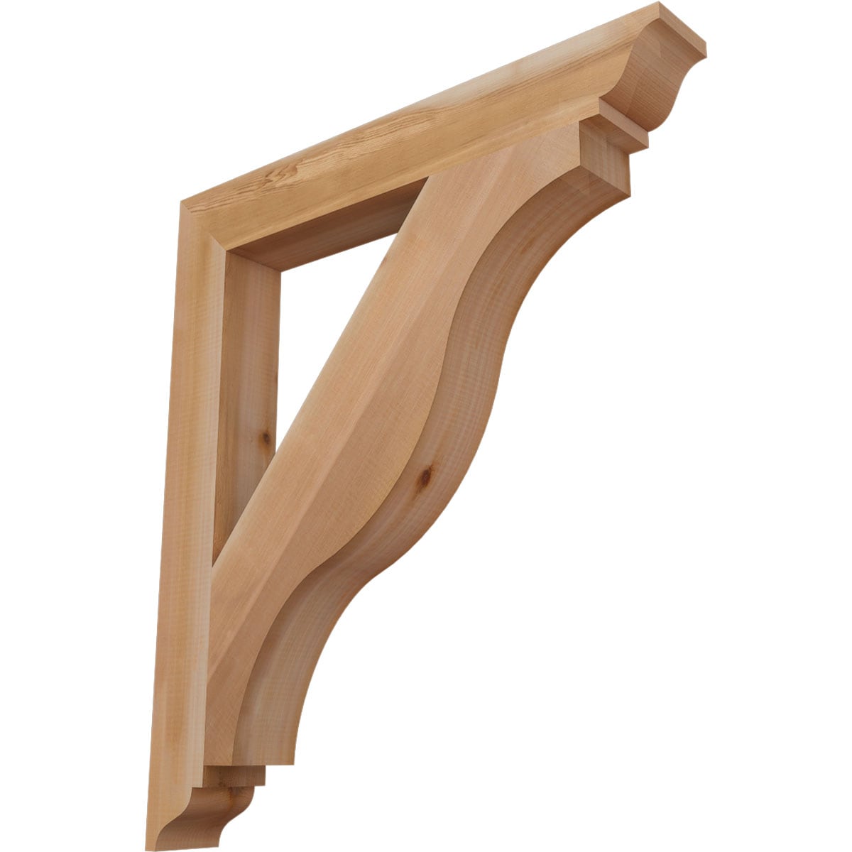 Ekena Millwork BKT04X30X34FST01SWR Funston traditional smooth 3-1/2-in x 30-in x 34-in Western red cedar Brown Wood Standard bracket