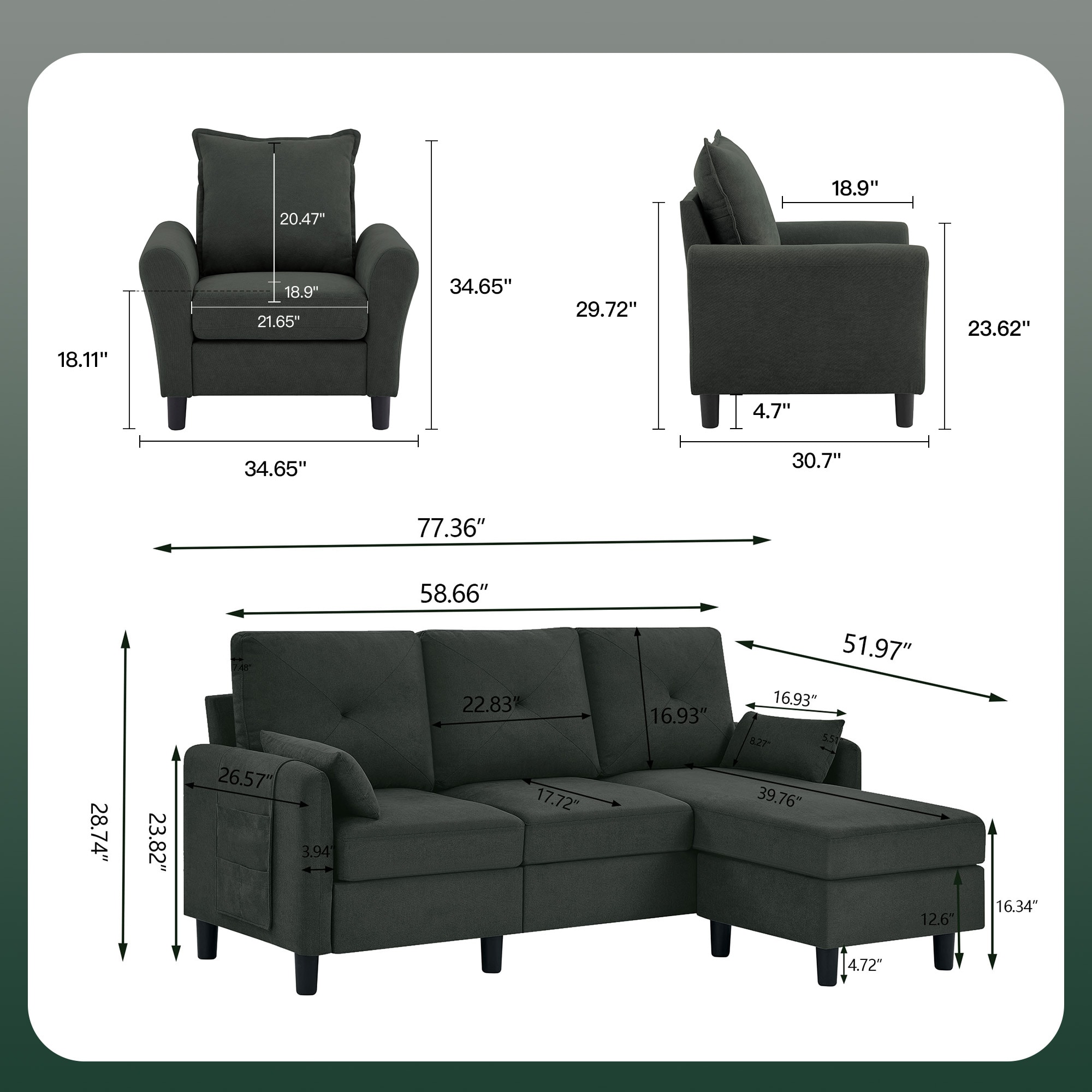 Jarenie YMX0223BK Living-Room-Sets - View #6