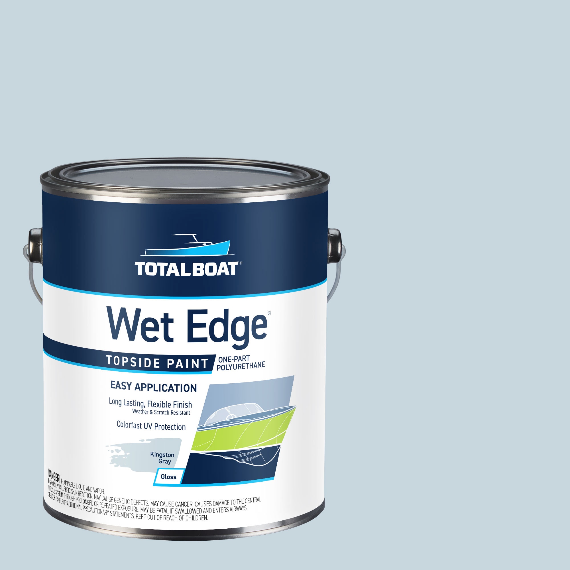 TotalBoat 365410 Wet Edge Topside Paint High-gloss Kingston Gray Enamel Oil-based Marine paint ( 1-gallon )