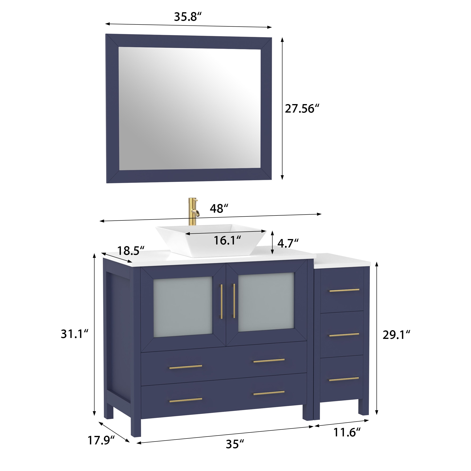 Vanity Art VA3136-48B Bath-Vanity-Combo - View #11