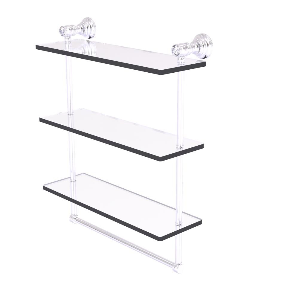 Allied Brass CC-5-16-TB-SCH Carolina Crystal Satin Chrome 3 -Tier Wall mount Bathroom Shelf ( 16-in x 19.7-in x 5-in )