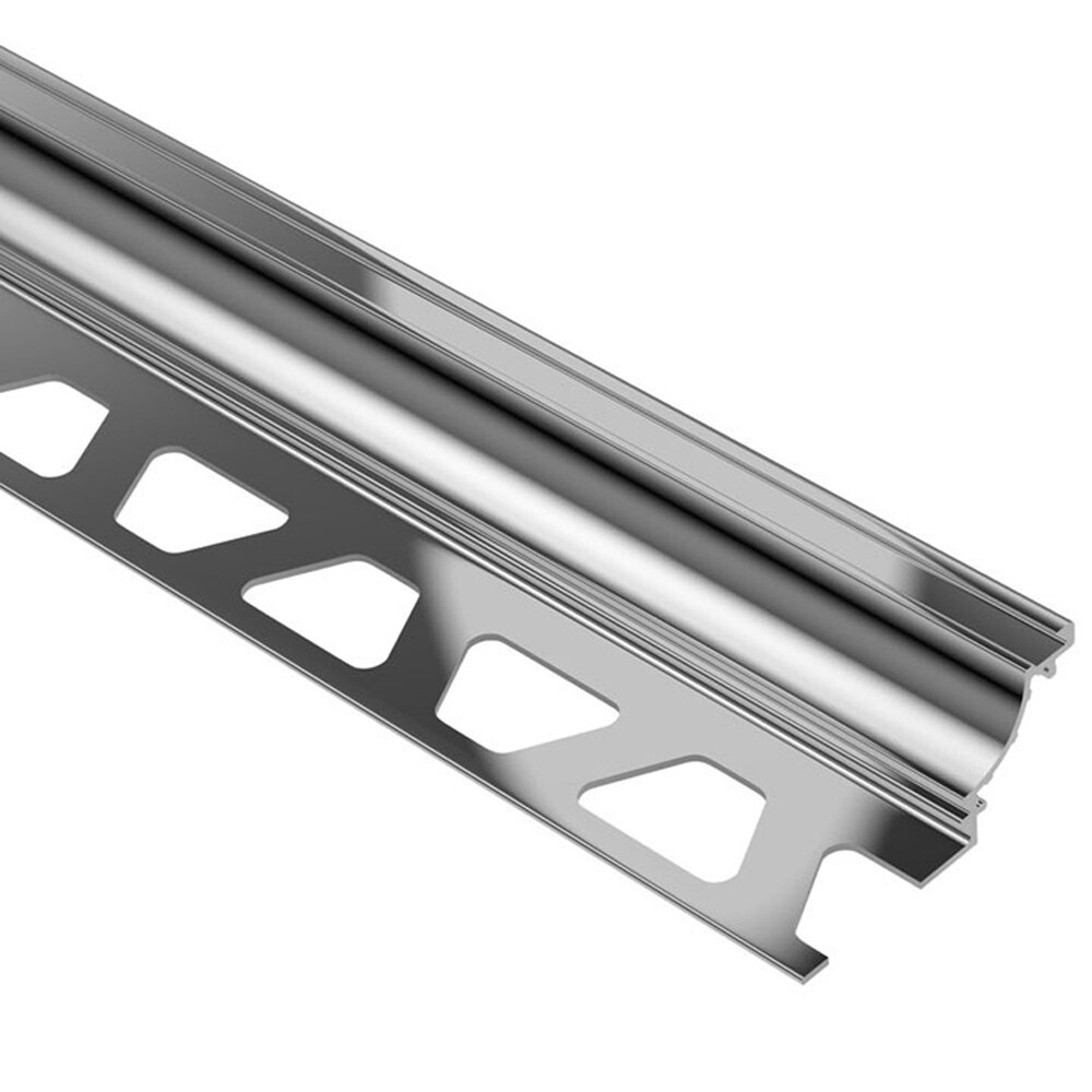 Schluter Systems AHK1S125ACG Dilex-AHK 0.5-in W x 98.5-in L Polished chrome anodized aluminum Aluminum Cove base Tile Edge Trim
