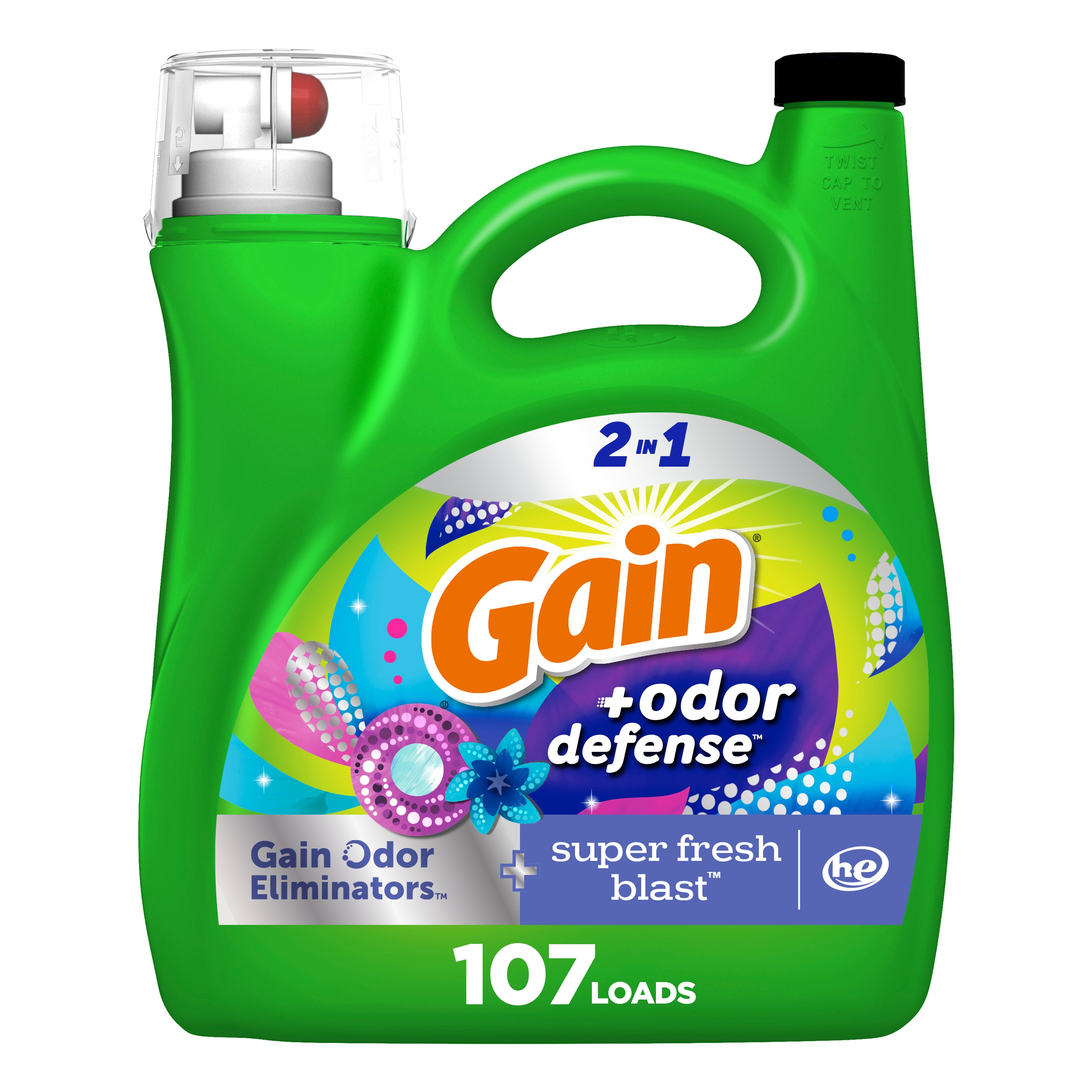 Gain 3077202416 Odor Defense Super Fresh Blast HE Laundry Detergent ( 154 -fl oz )