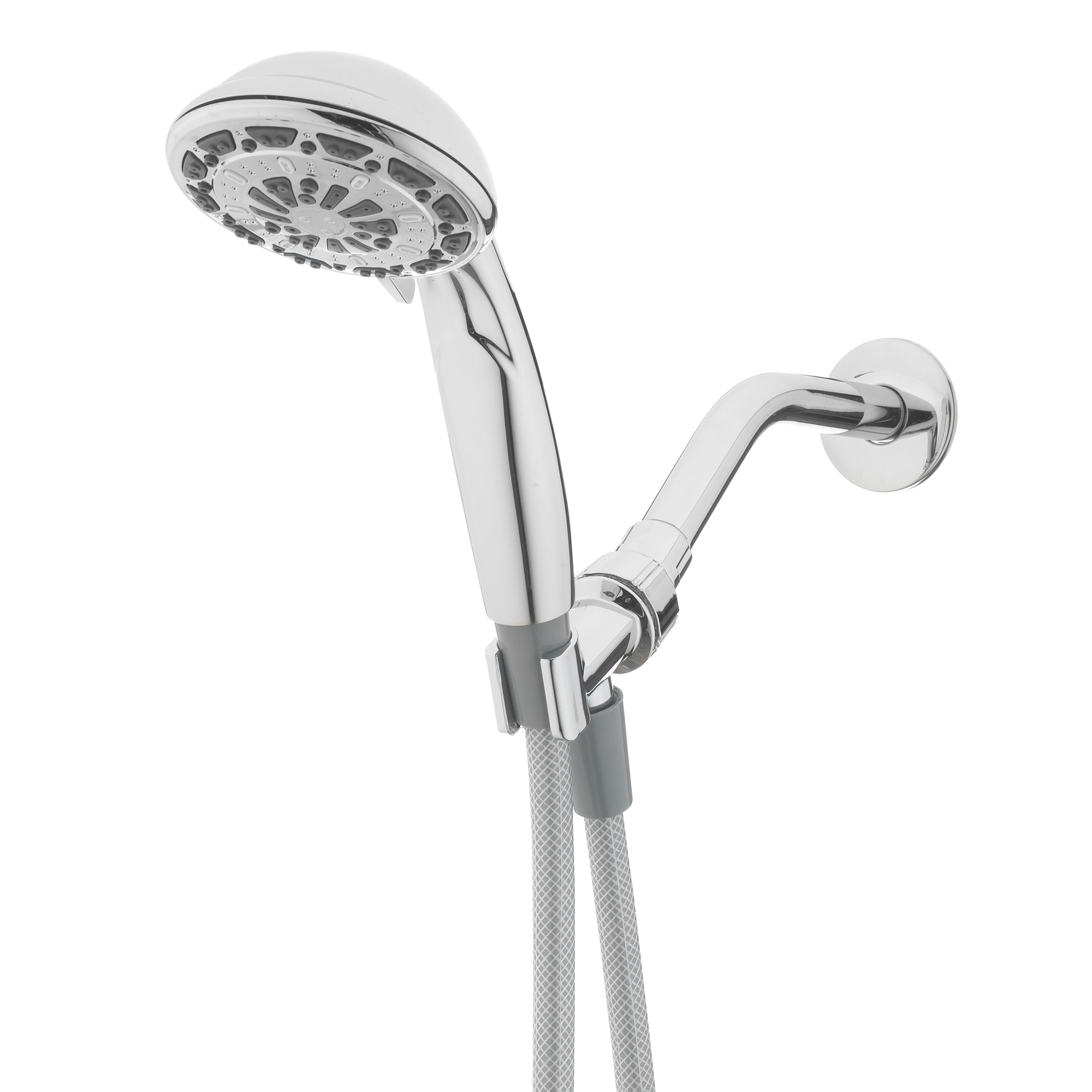 Project Source Allen + Roth Chrome Round Handheld Shower Head 1.8-GPM ...