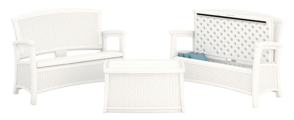 Elements resin outdoor loveseat with online storage