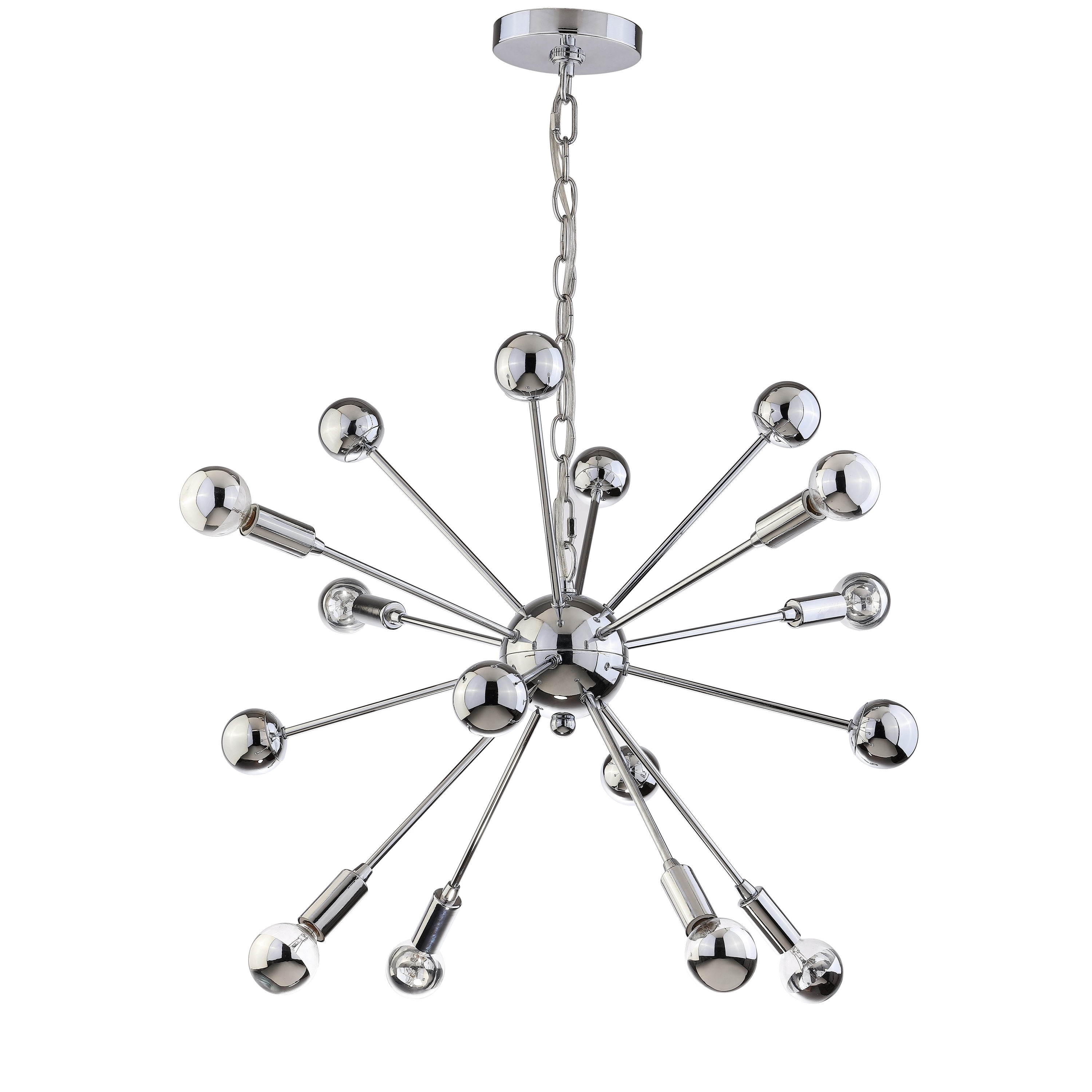 22.5" Chrome Metal Sputnik-Style LED Chandelier