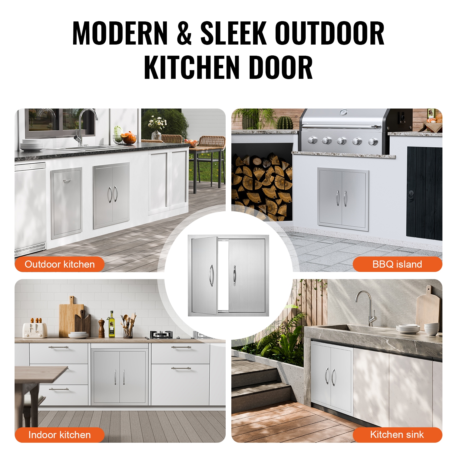 VEVOR 24x24 Inch Stainless Steel Double BBQ Access Door